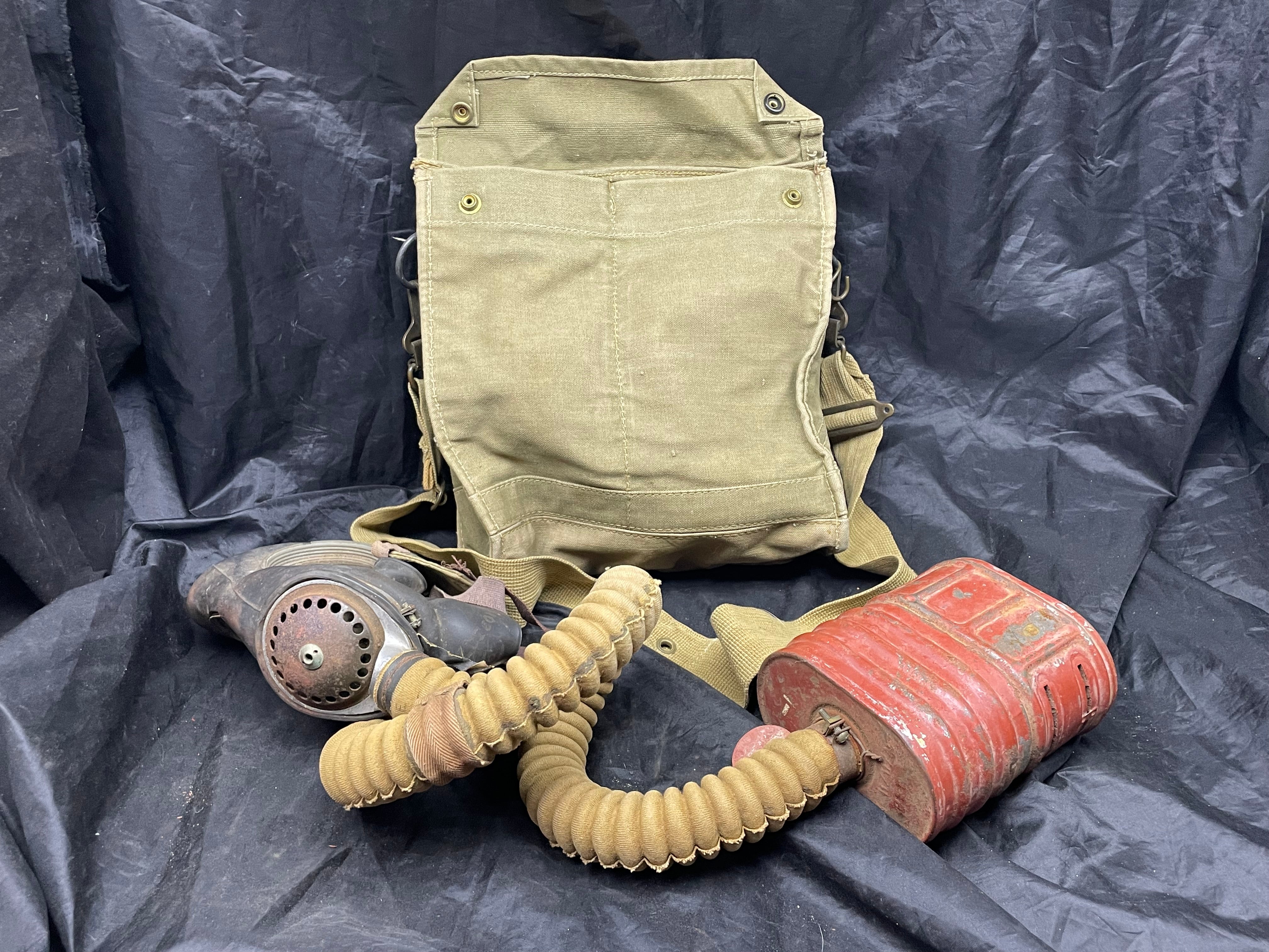 Original WW2 British Army Long-Hose Gas Mask with Bag - The Militaria Shop