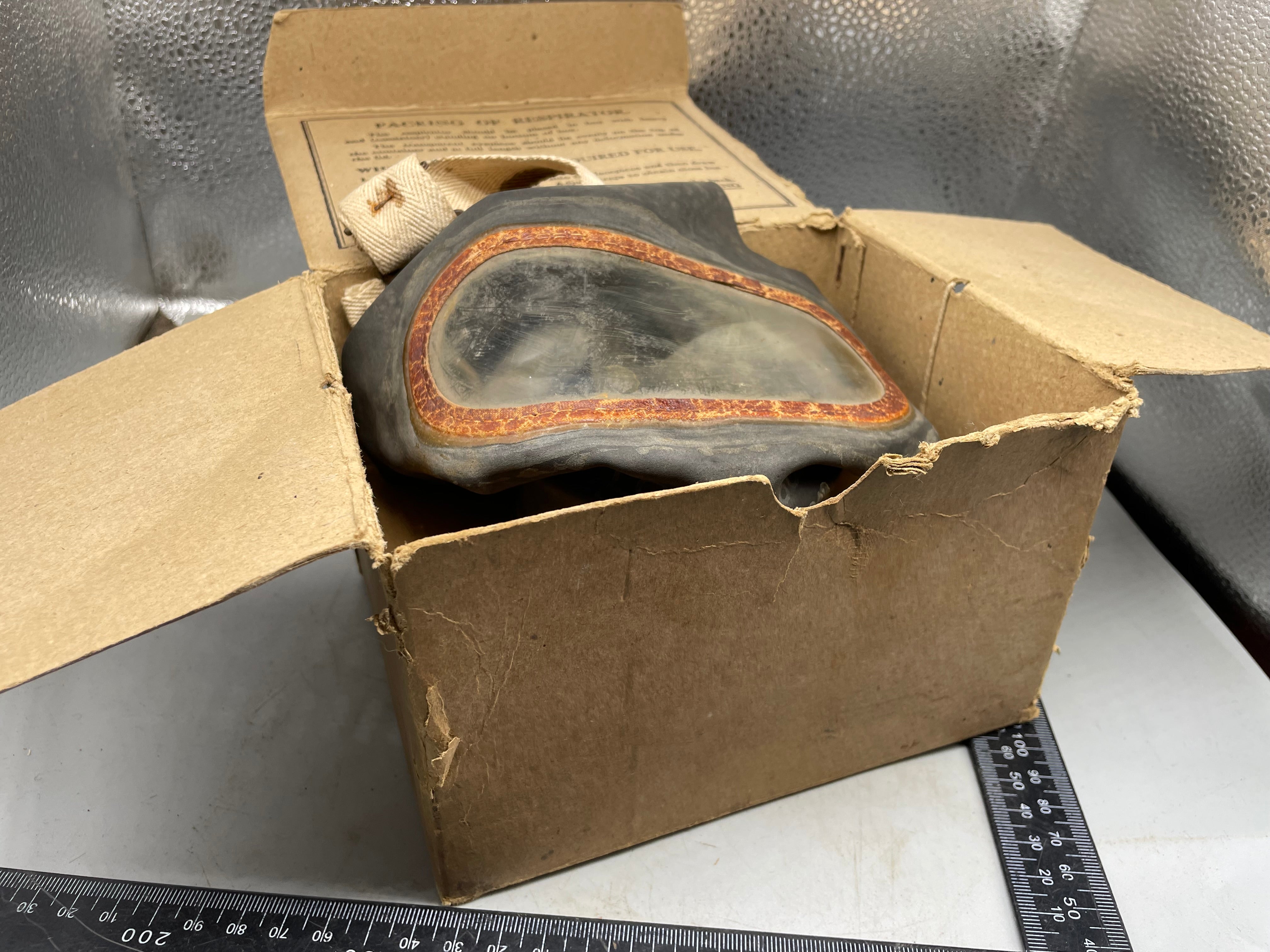 Civilian Gas Mask in Original Cardboard Box - WW2 British Home Front - The Militaria Shop