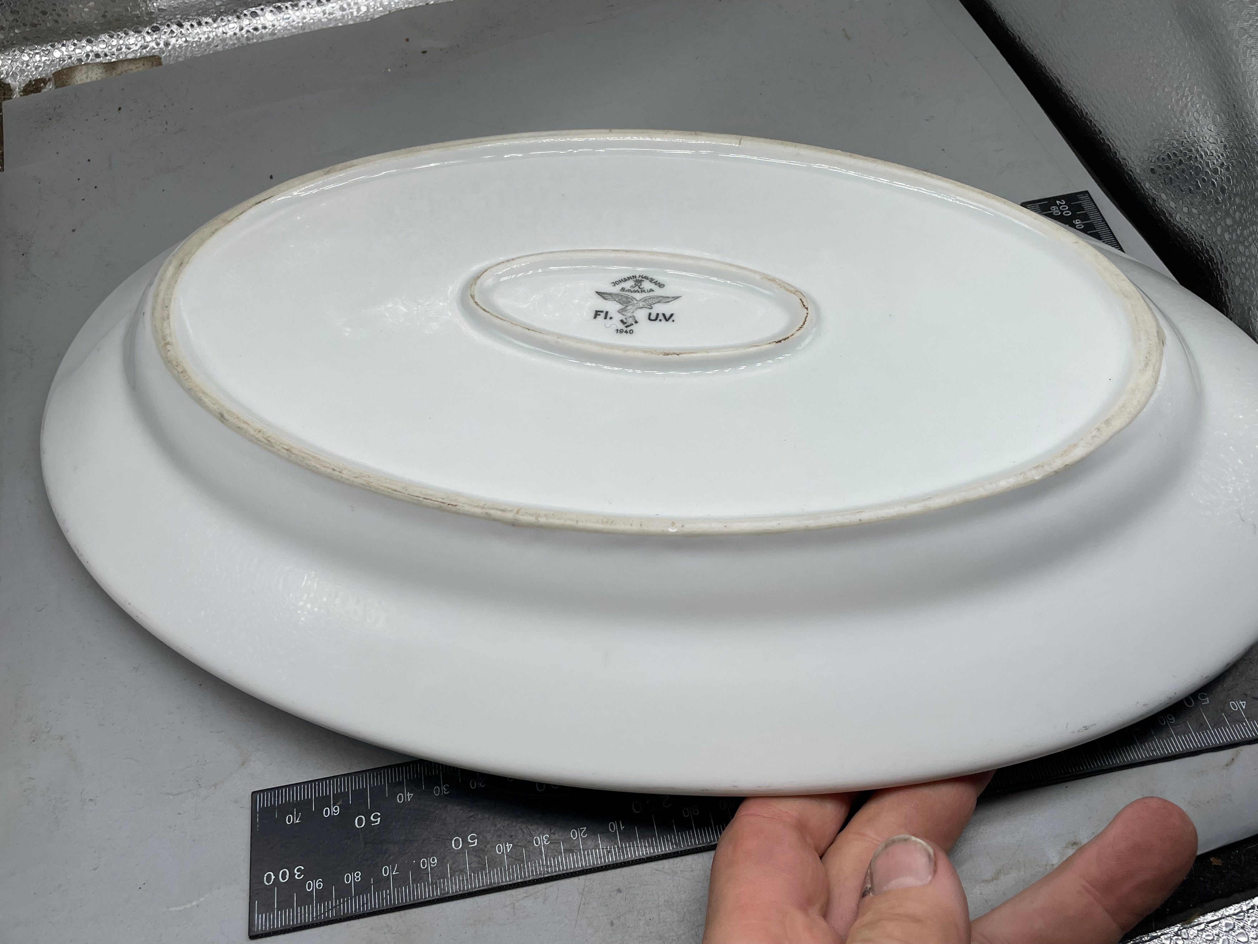 Original WW2 German Luftwaffe Porcelain Serving Platter - Dated 1940 - The Militaria Shop