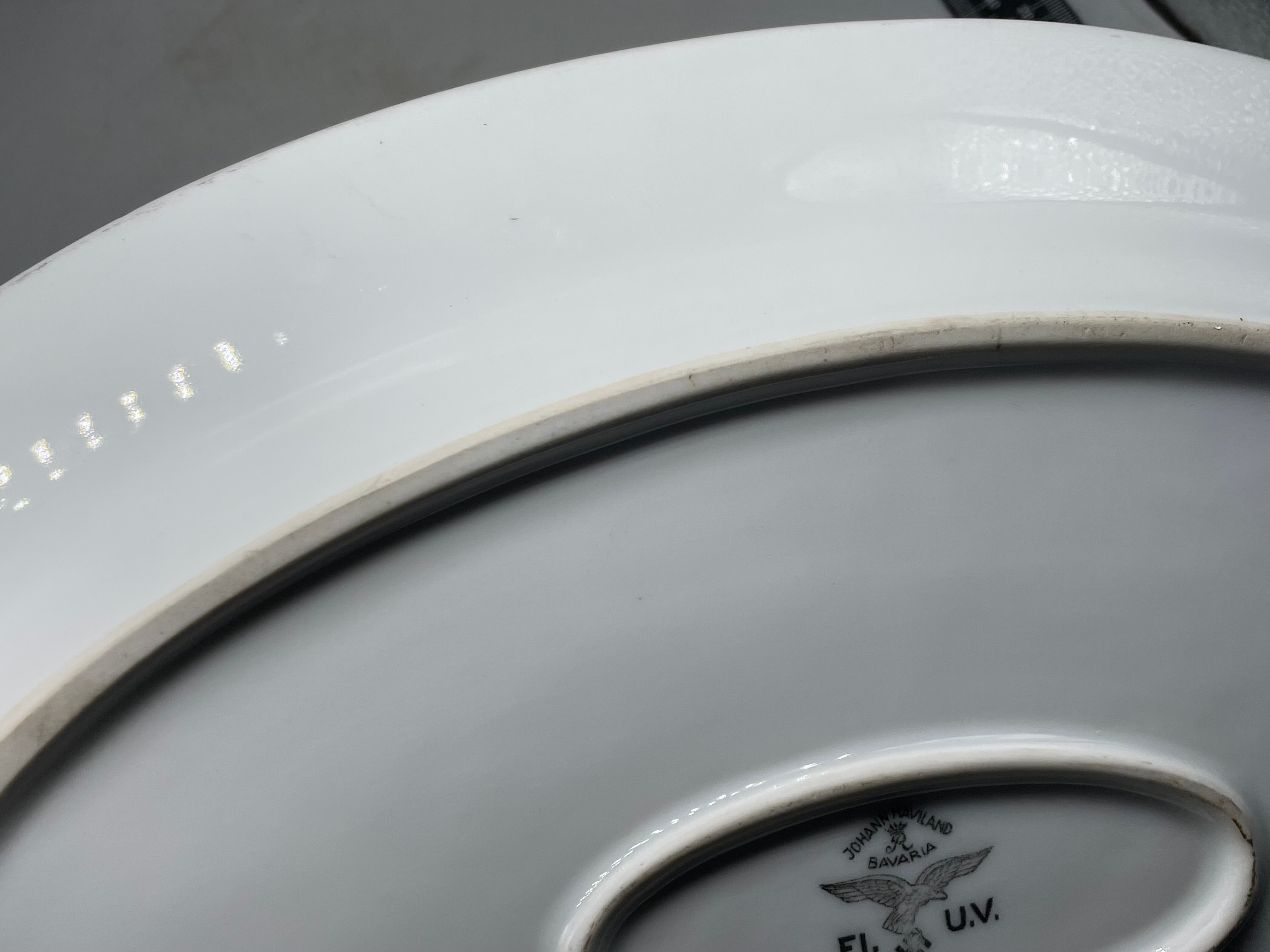 Original WW2 German Luftwaffe Porcelain Serving Platter - Dated 1940 - The Militaria Shop