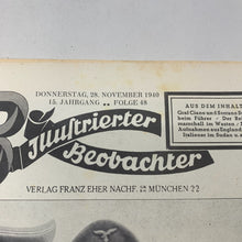 Load image into Gallery viewer, JB Juustrierter Beobachter NSDAP Magazine Original WW2 German - 28th November 1940 - The Militaria Shop