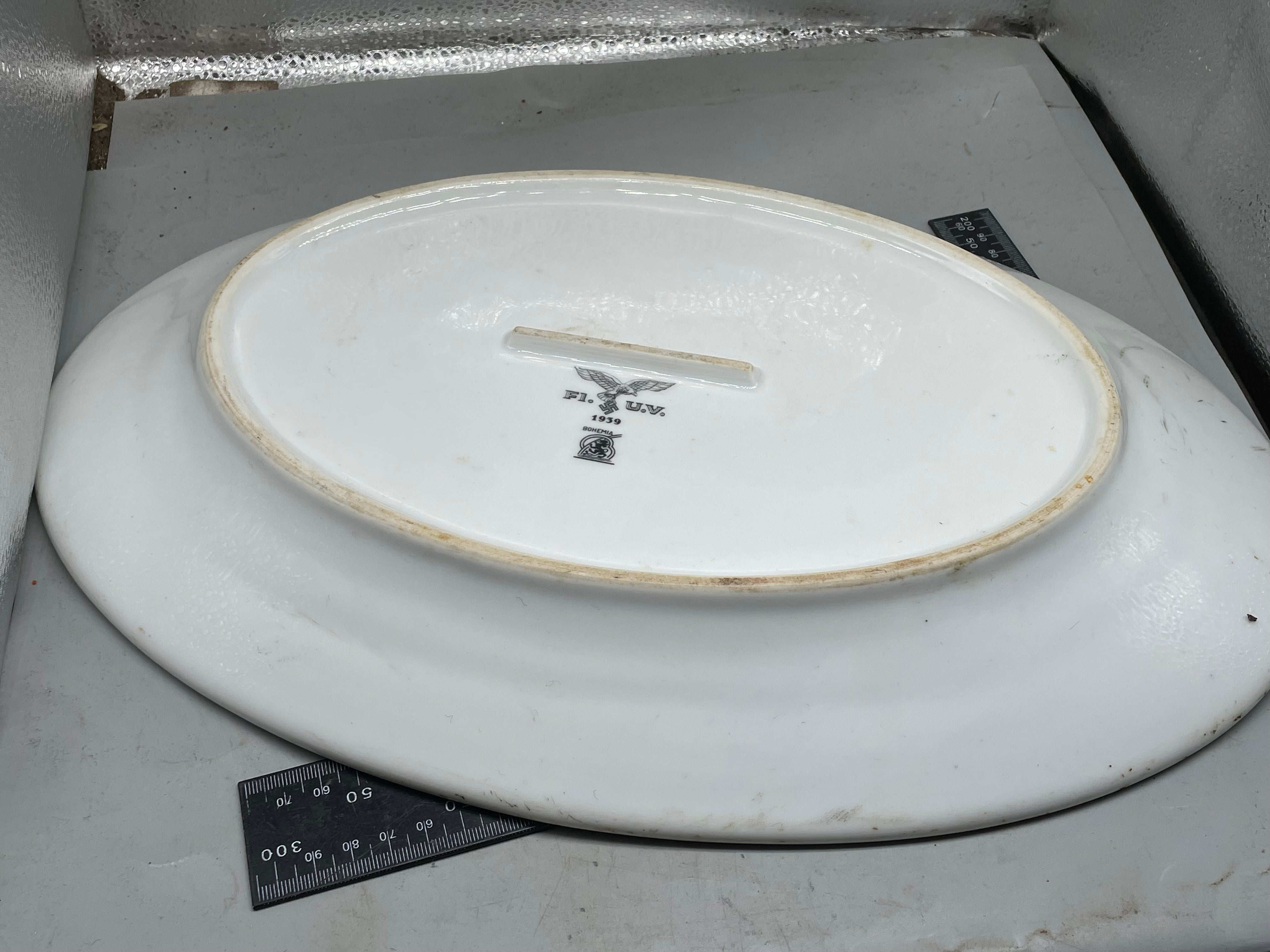 Original WW2 German Luftwaffe Porcelain Serving Platter - Dated 1939 - The Militaria Shop