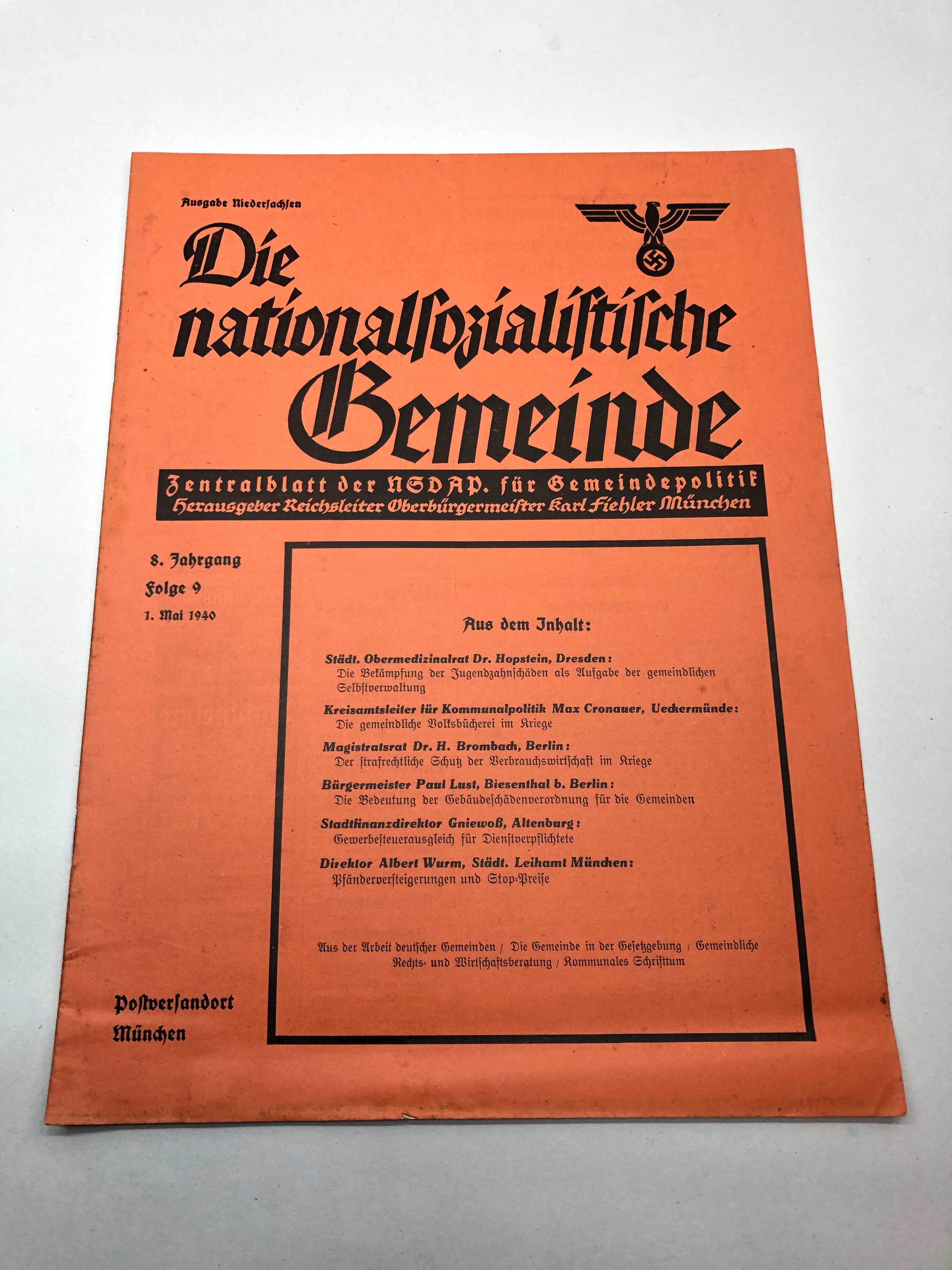 Original WW2 German Political Local Magazine / Newspaper - The Militaria Shop
