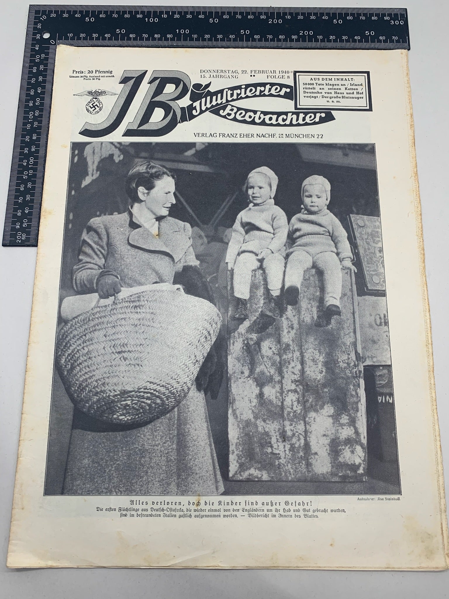 JB Juustrierter Beobachter NSDAP Magazine Original WW2 German - 22nd February 1940 - The Militaria Shop