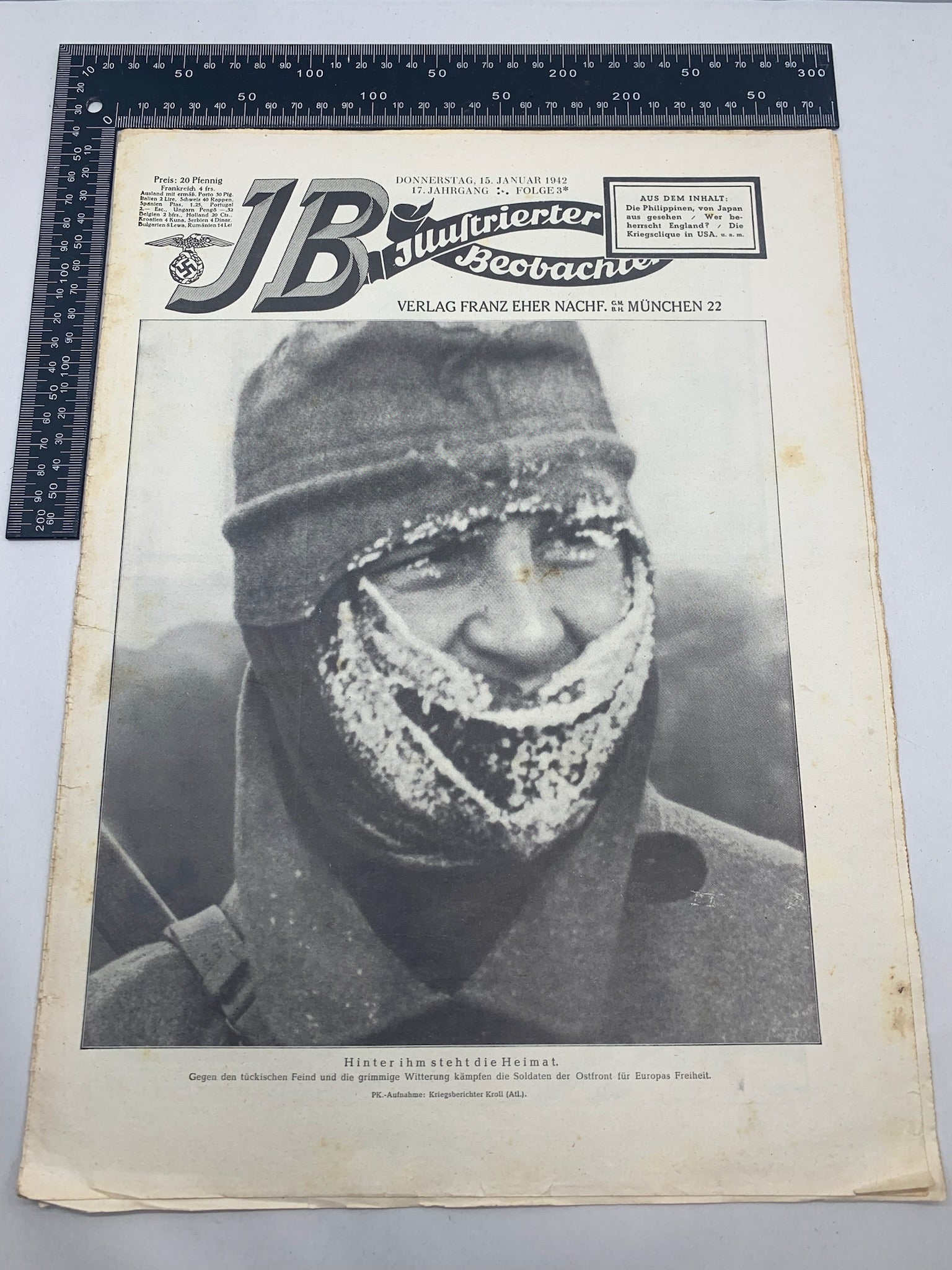 JB Juustrierter Beobachter NSDAP Magazine Original WW2 German - 15th January 1942 - The Militaria Shop