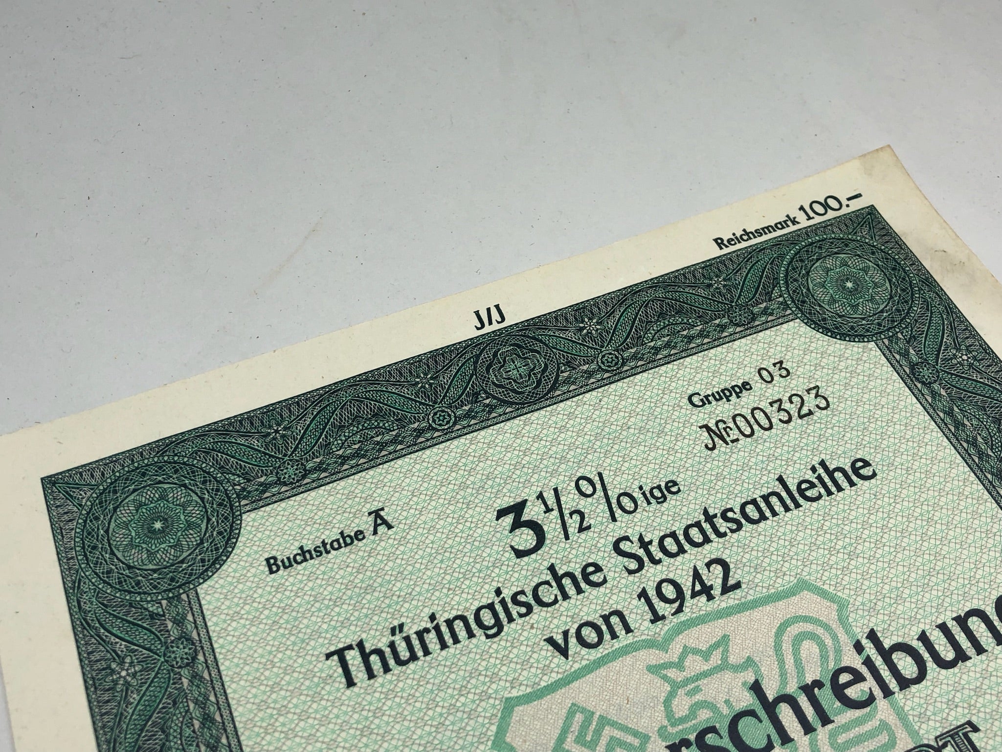 Original WW2 German Government Treasury Loan Bill 100 Reichmarks - The Militaria Shop