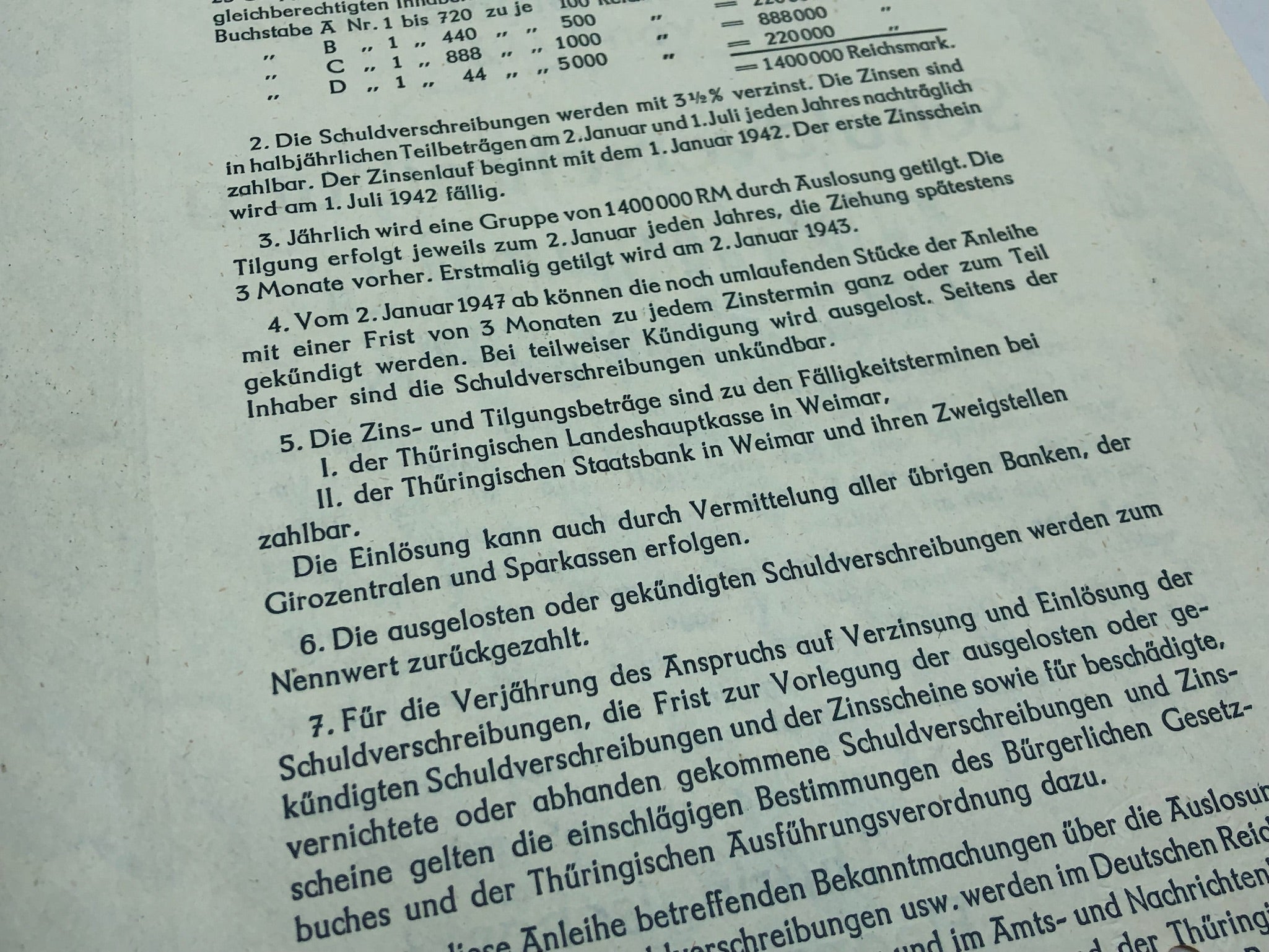 Original WW2 German Government Treasury Loan Bill 500 Reichmarks - The Militaria Shop