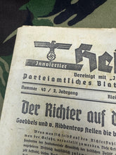 Load image into Gallery viewer, Original WW2 German Party Heimatblatt Political Newspaper - 27th October 1939 - The Militaria Shop