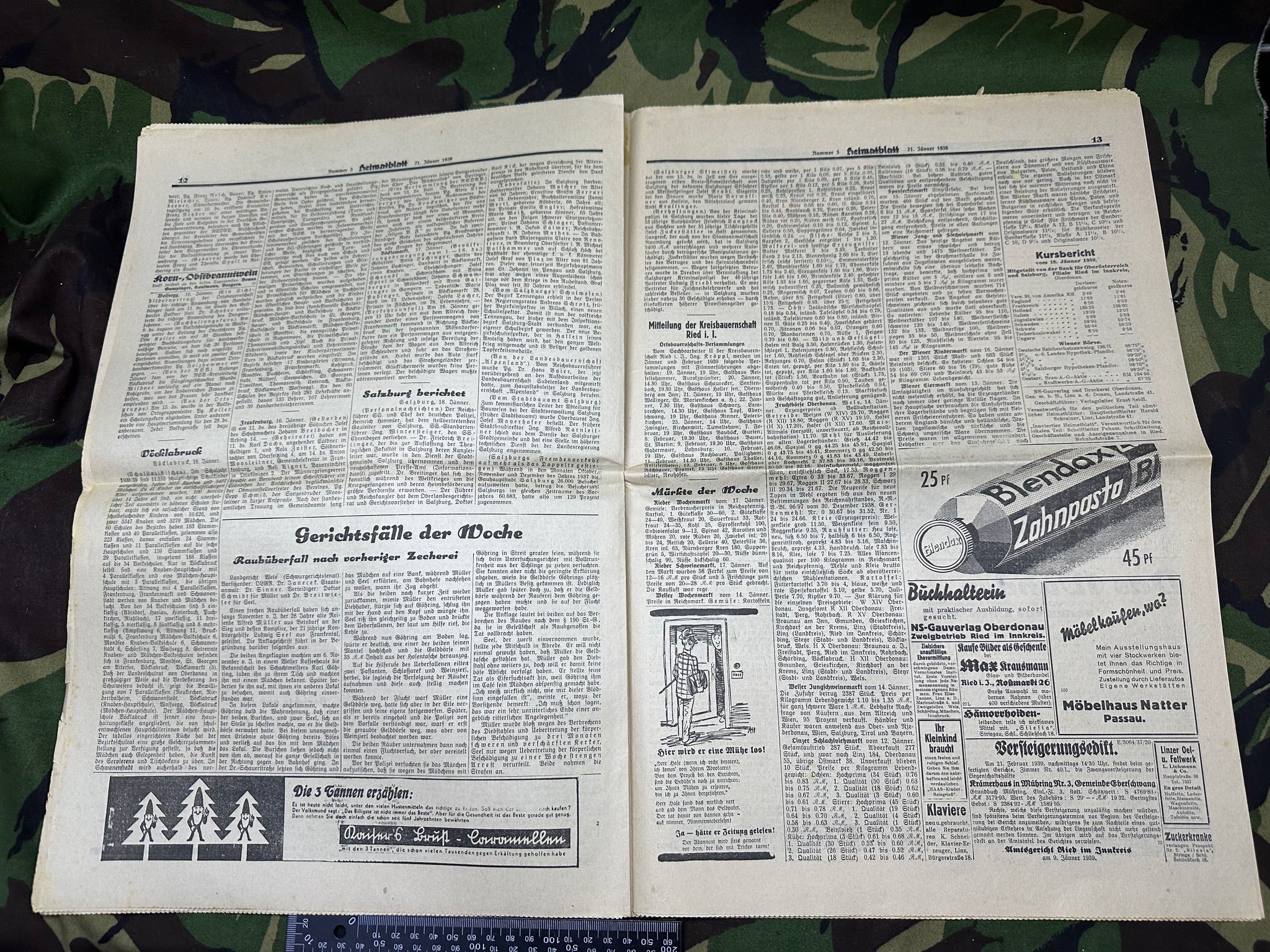 Original WW2 German Party Heimatblatt Political Newspaper - 21st January 1939 - The Militaria Shop