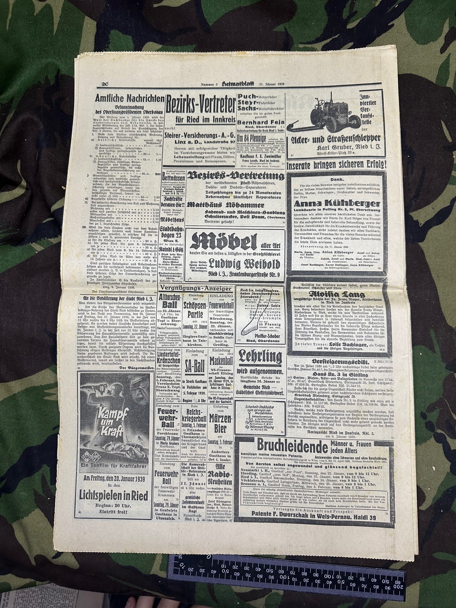 Original WW2 German Party Heimatblatt Political Newspaper - 21st January 1939 - The Militaria Shop