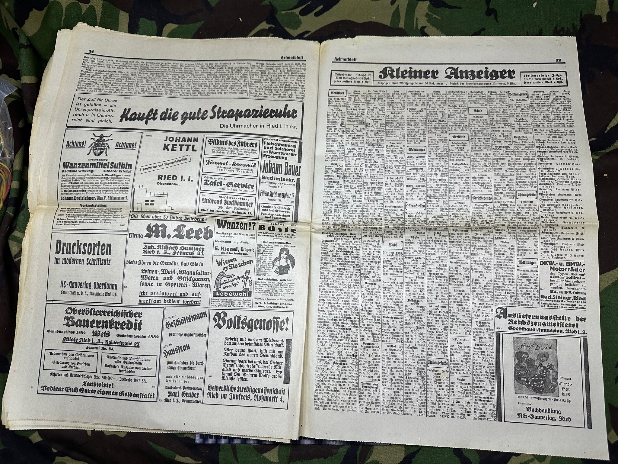Original WW2 German Party Heimatblatt Political Newspaper - 7th July 1938 - The Militaria Shop