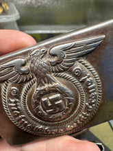 Load image into Gallery viewer, Original WW2 German Elite SS Late War Overhoff Steel Buckle & Belt Set - The Militaria Shop
