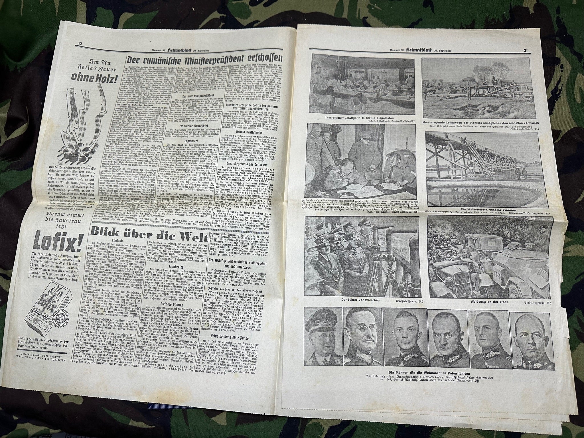Original WW2 German Heimatblatt Political Newspaper - 29th September 1939 - The Militaria Shop