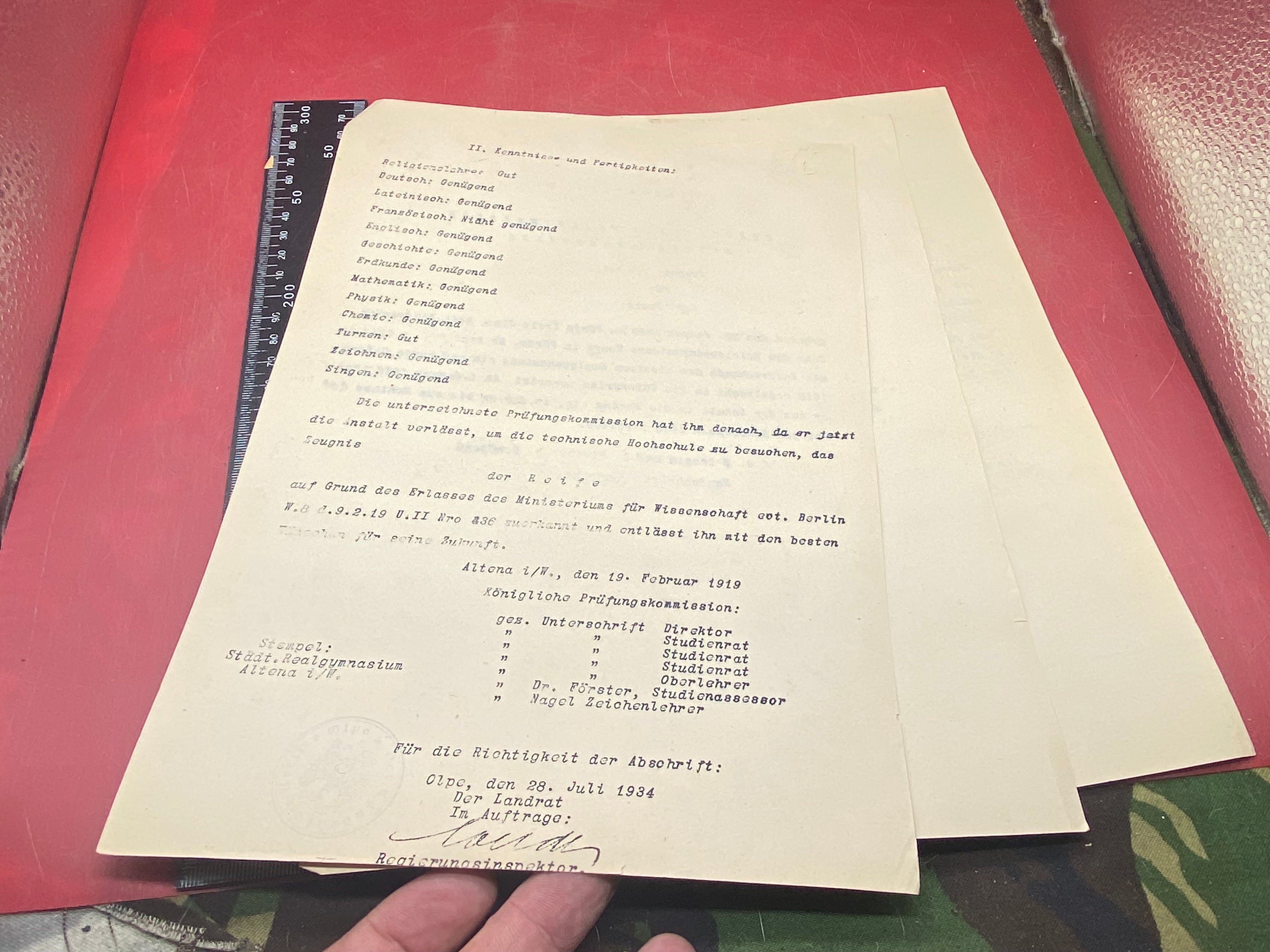 A group of WW2 German 1930 Dated Documents. With Stamps etc - The Militaria Shop
