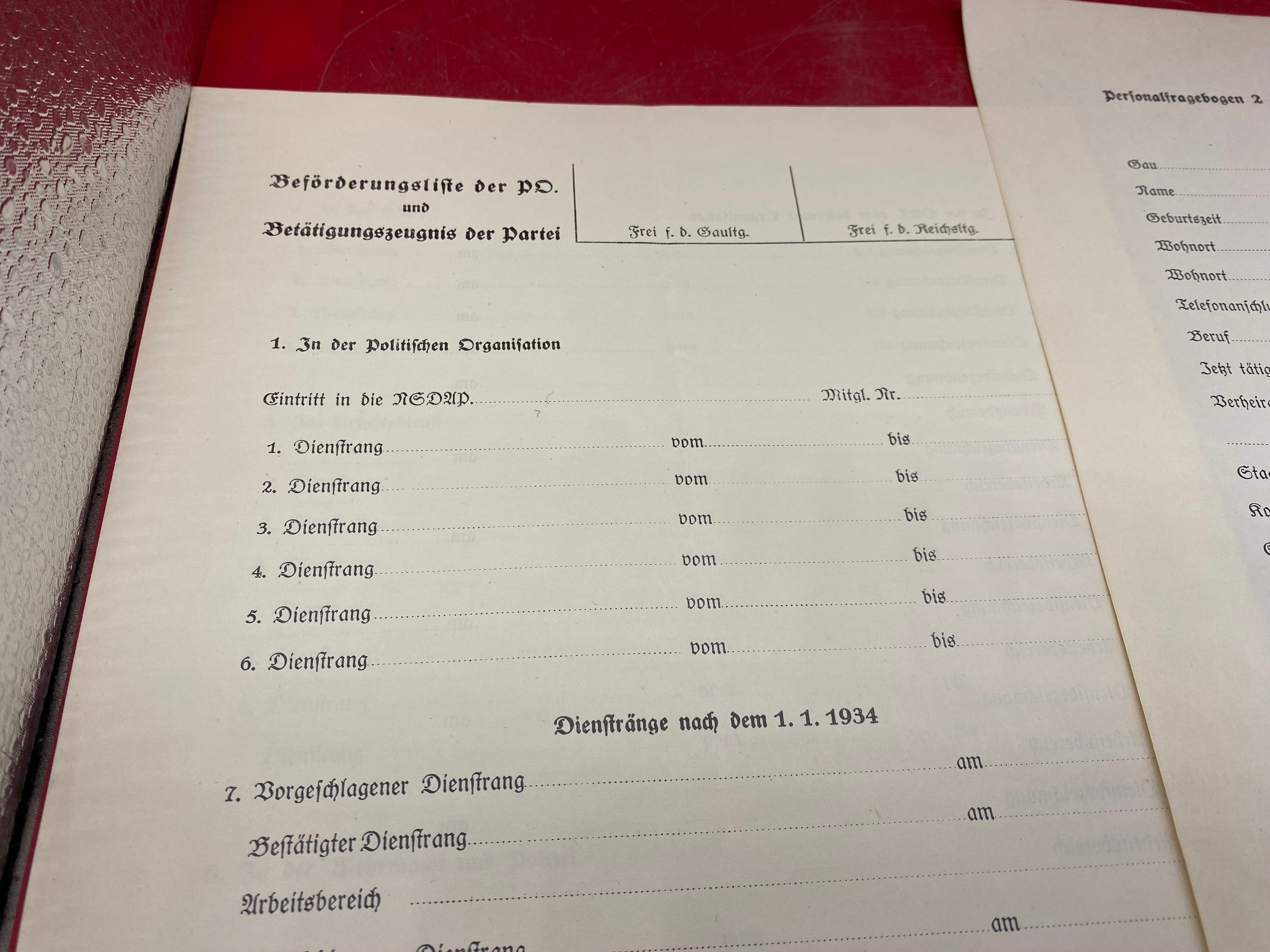 An Interesting Group of Three NSADP Forms. - The Militaria Shop