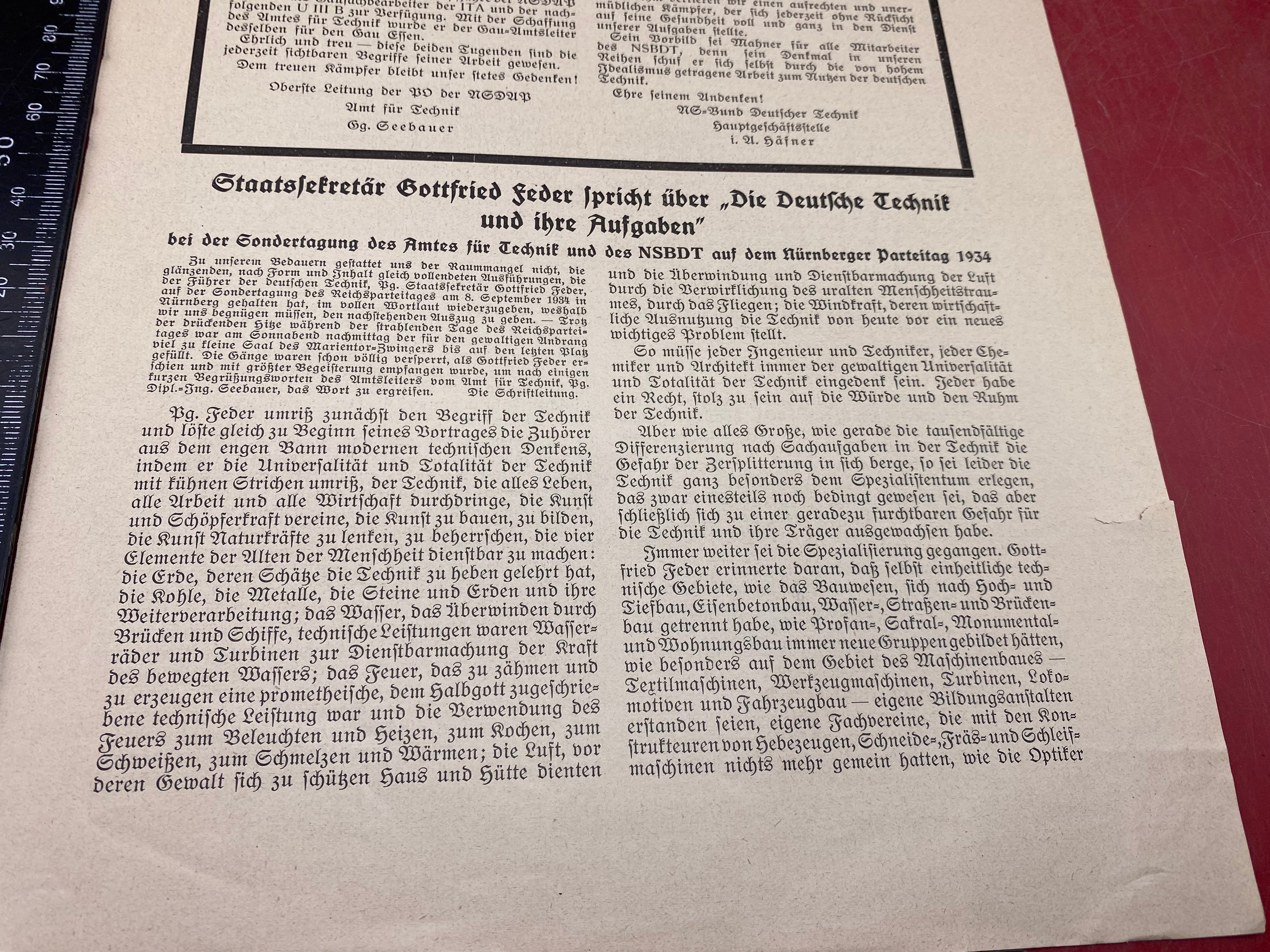 WW2 German NSBDT Leaflet - Possibly Technical Engineering Related. - The Militaria Shop