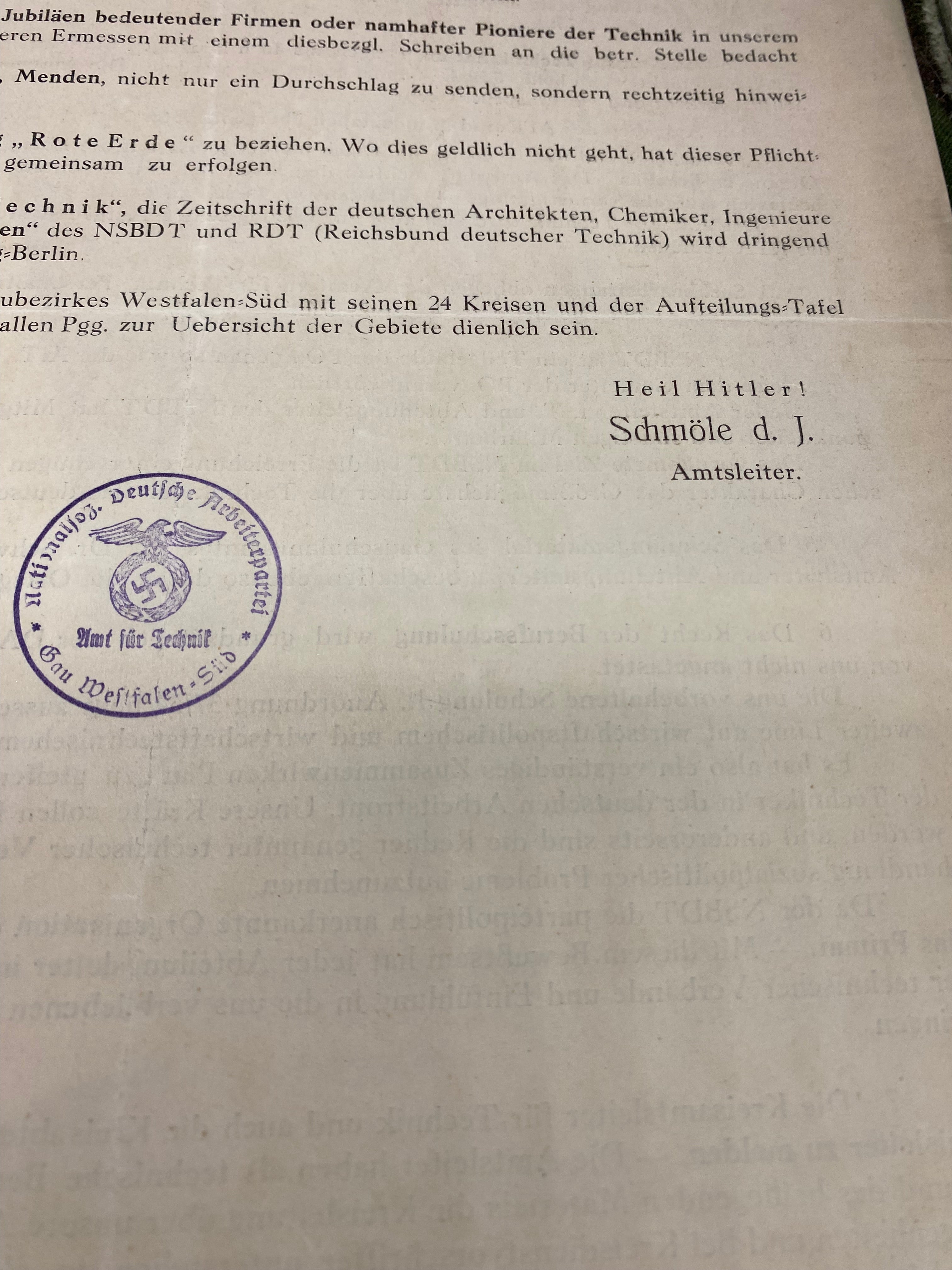 Group of WW2 German Technical School Letters - With Good Stamp. - The Militaria Shop