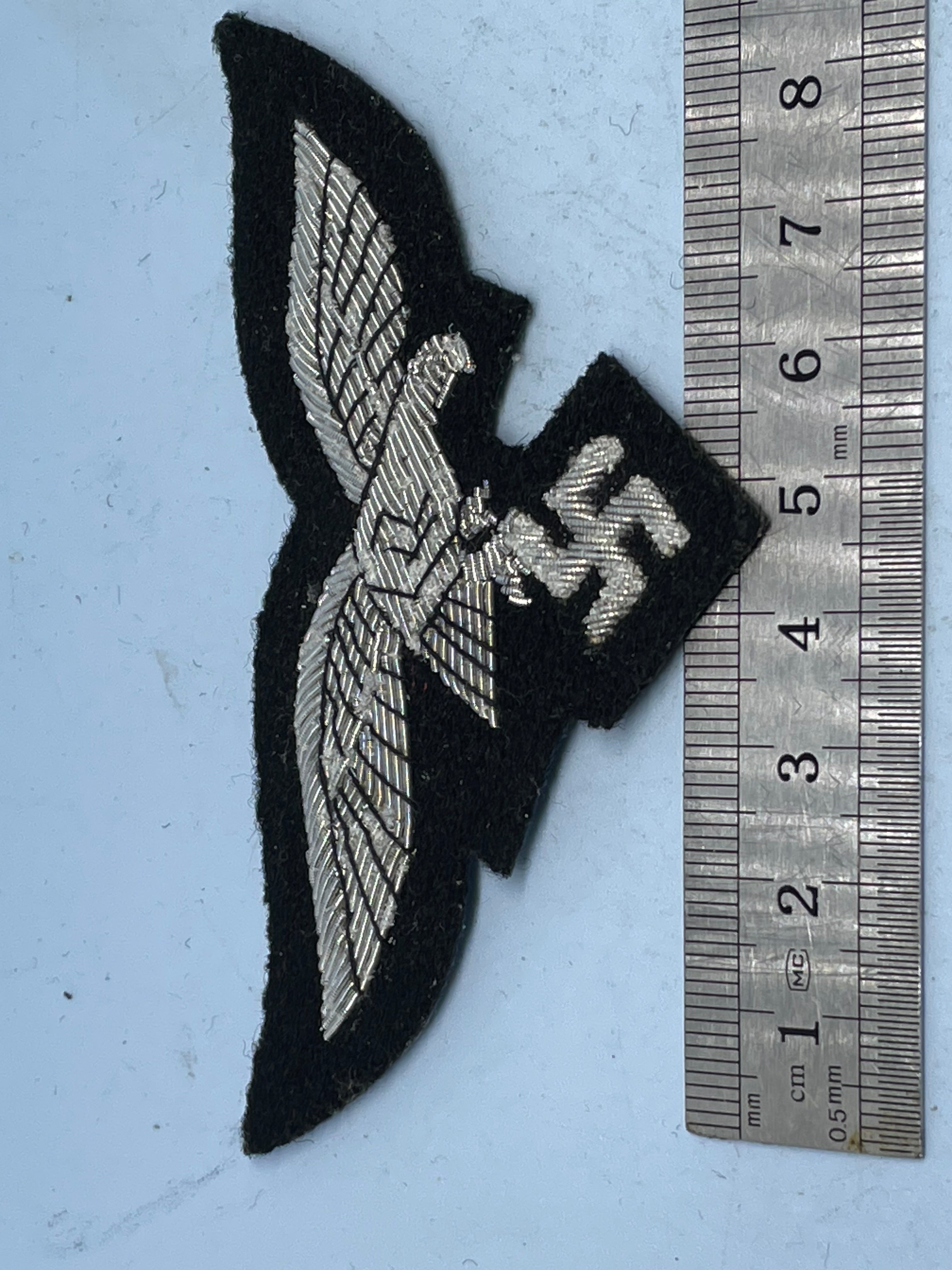 Reproduction WW2 German Luftwaffe Officer's Bullion Breast Eagle on a black background - The Militaria Shop