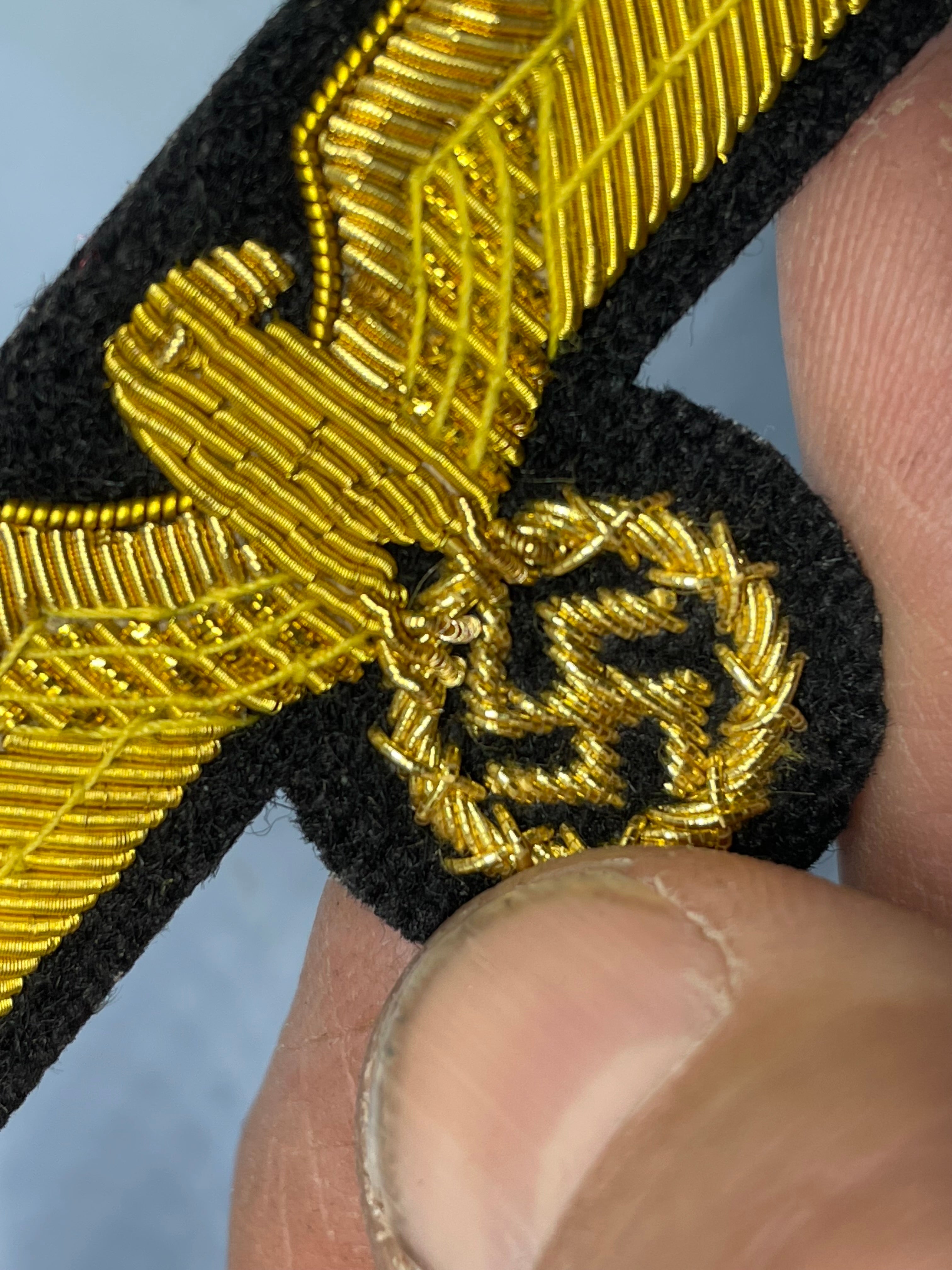 Reproduction WW2 German Kriegsmarine Officer's Bullion Breast Eagle on a black background - The Militaria Shop