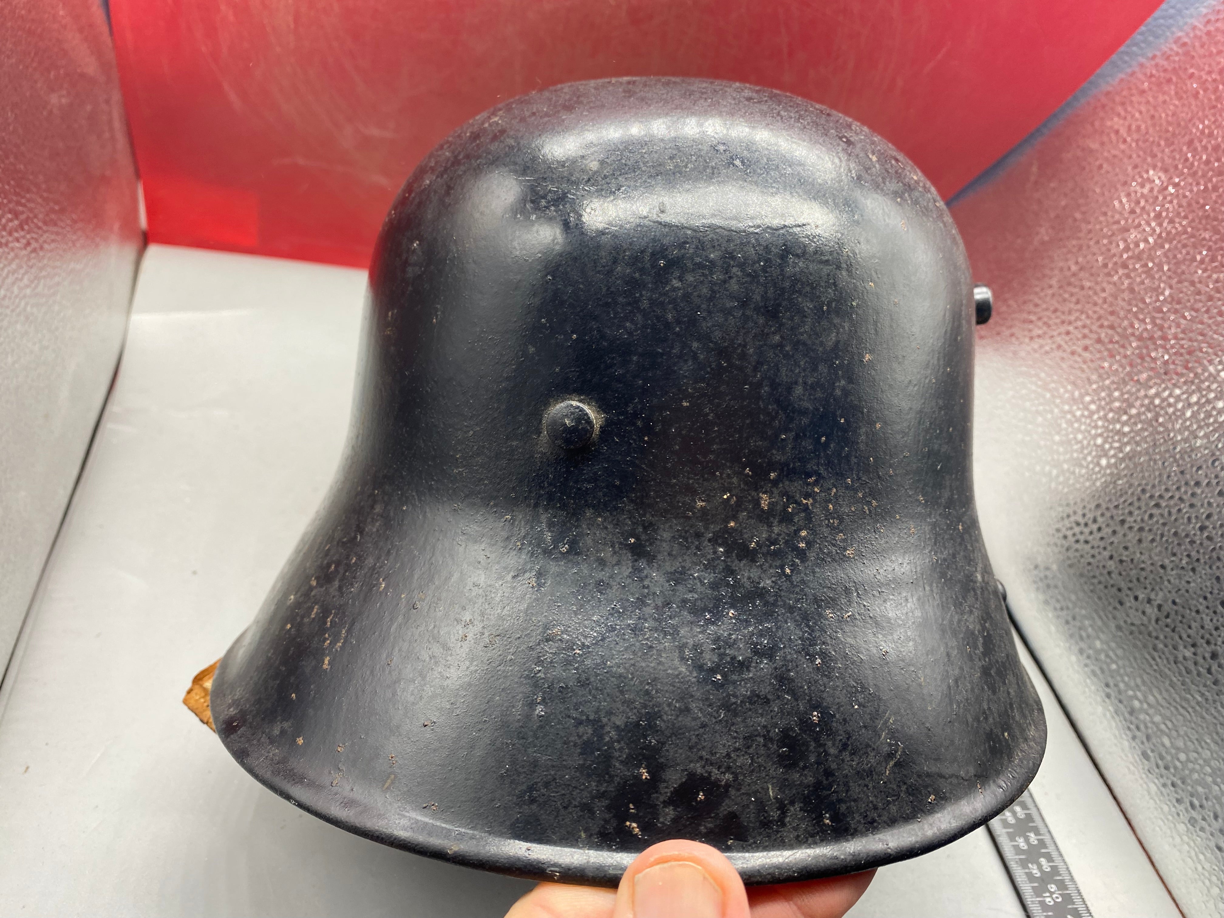 Original German Early SS Transitional M16 Helmet with Liner Band - WW1/WW2 - The Militaria Shop