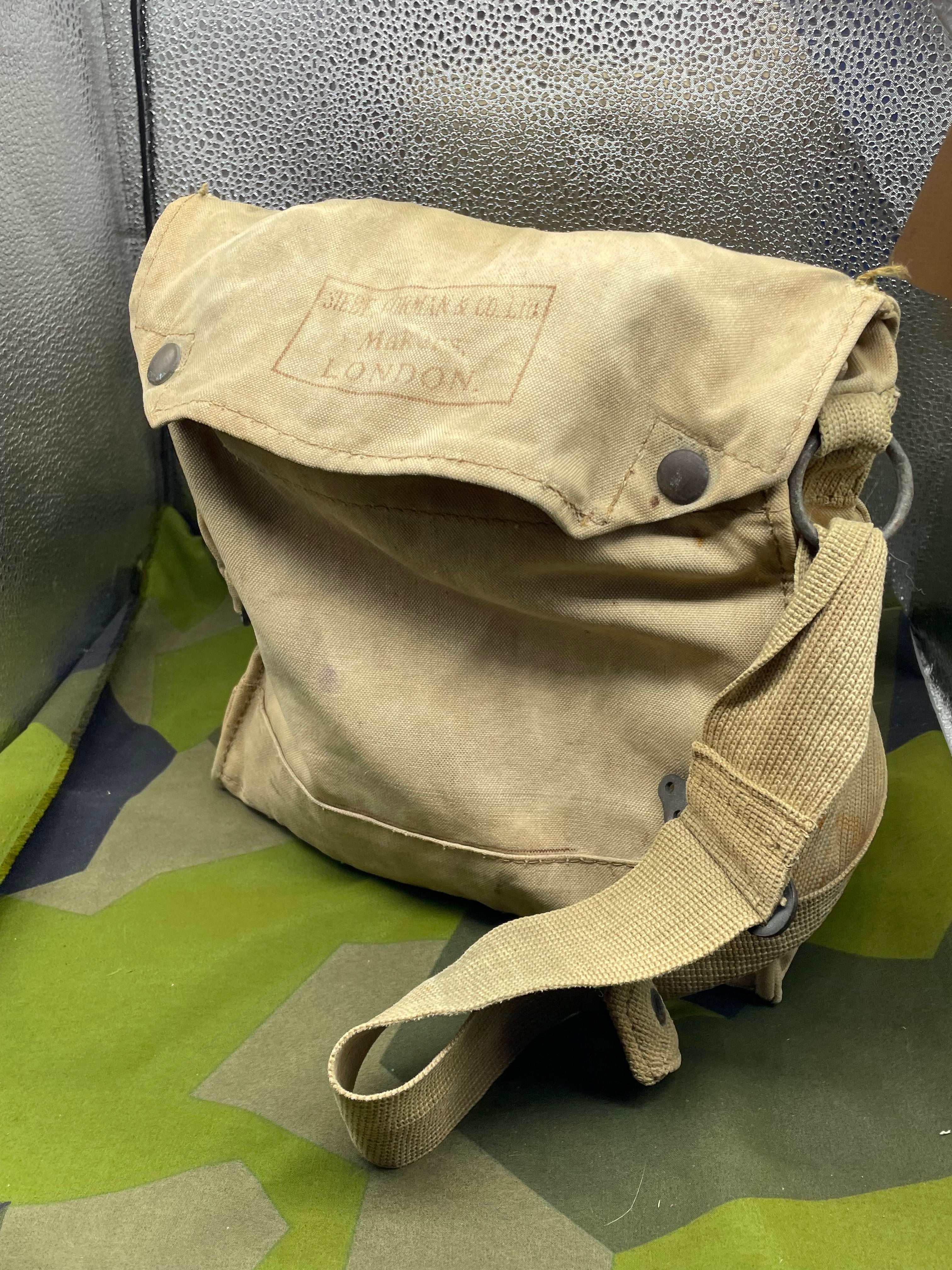 Original WW2 British Army Long-Hose Gas Mask with Bag & Dog Tag - The Militaria Shop