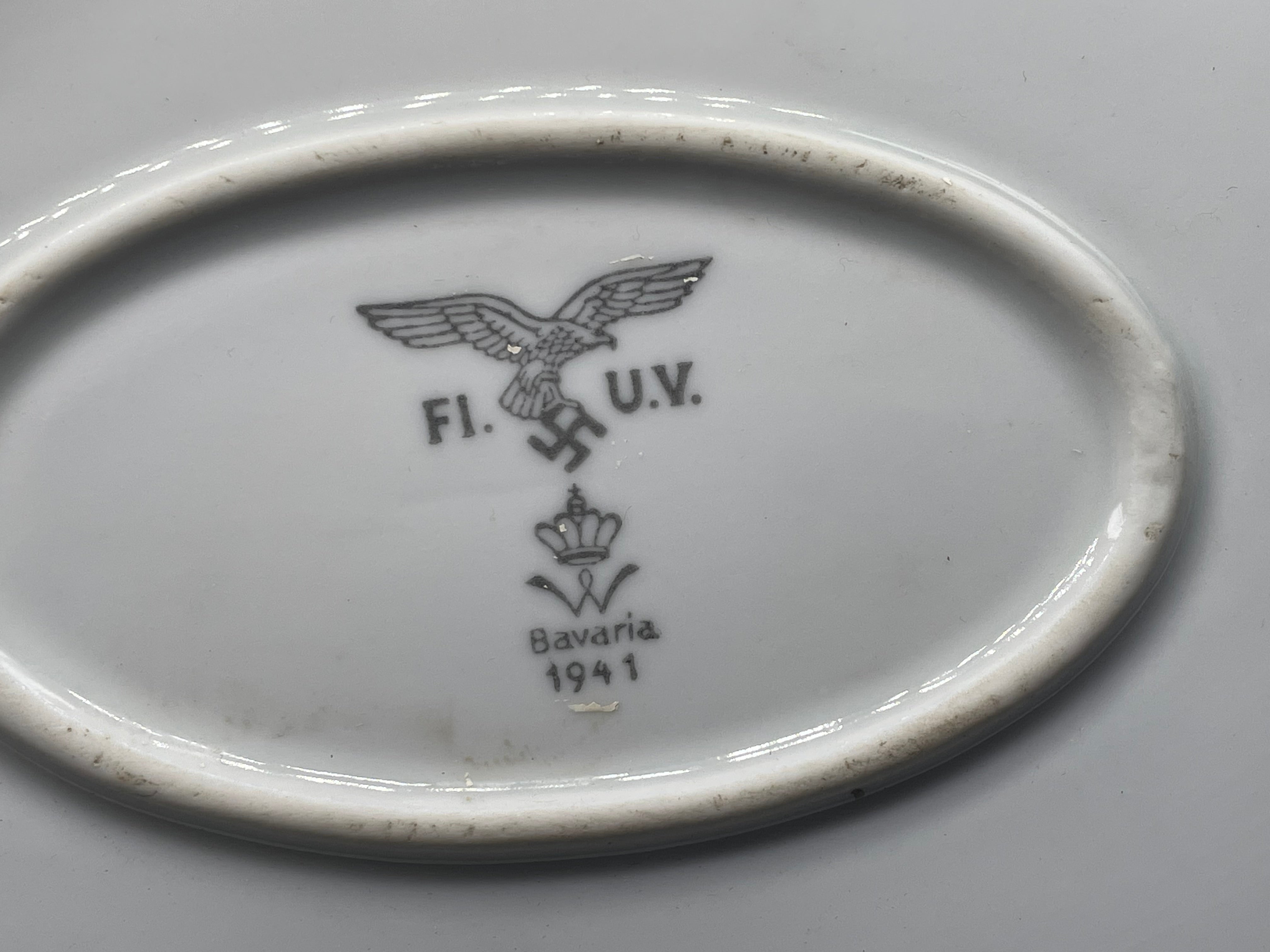 Original WW2 Large German Airforce 1941 Dated Luftwaffe Serving Dish - The Militaria Shop