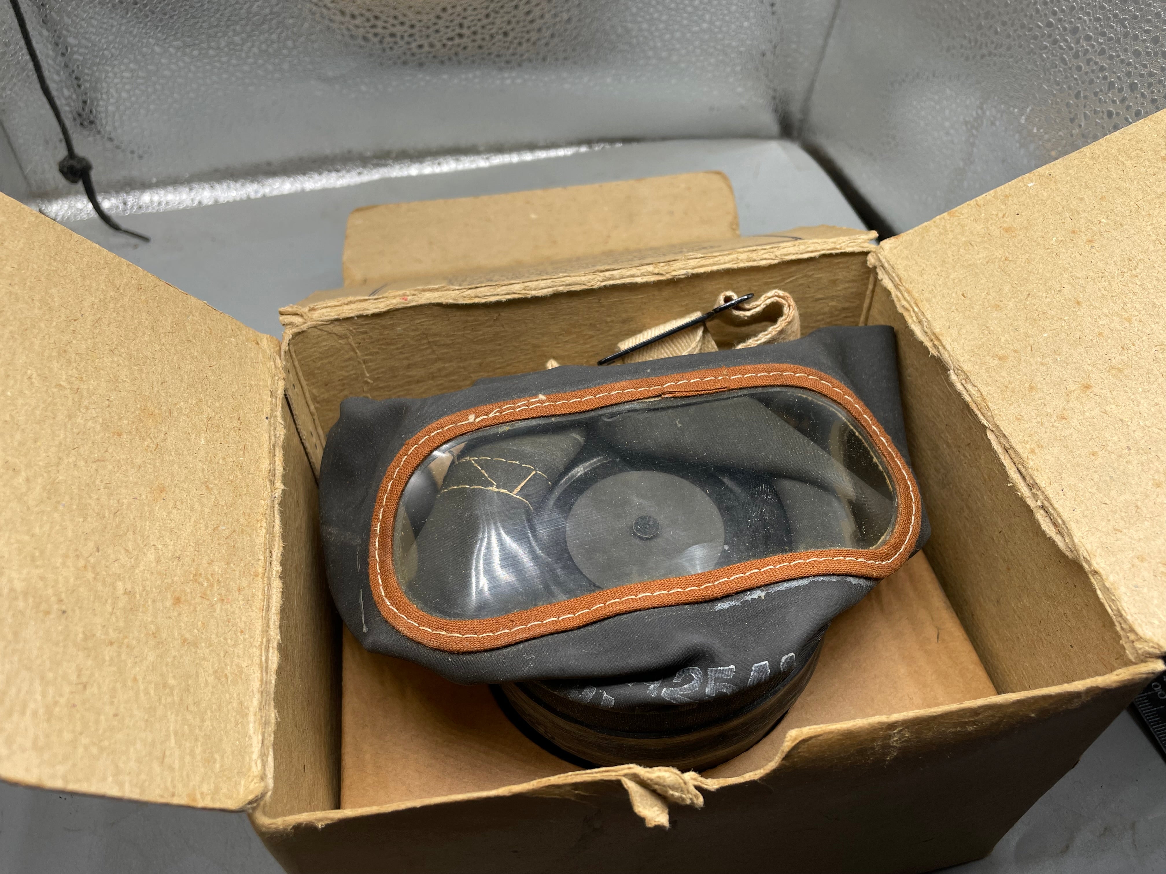 Civilian Gas Mask in Original Cardboard Box - WW2 British Home Front - The Militaria Shop