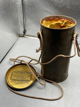 Load image into Gallery viewer, Original British Civilian Gas Mask Private Purchase Carrying Tin 1940 Dated - The Militaria Shop