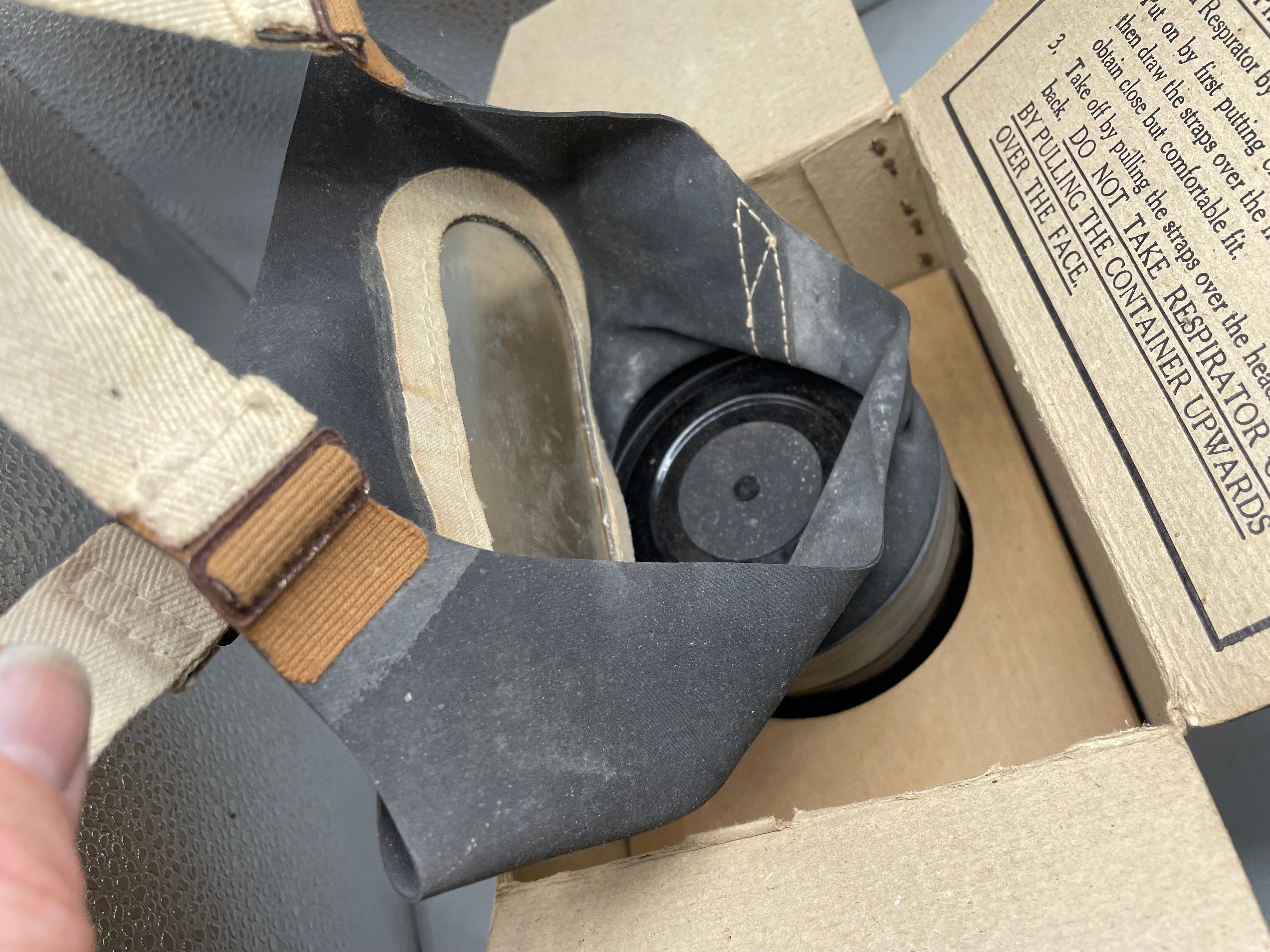 Civilian Gas Mask in Original Cardboard Box - WW2 British Home Front - The Militaria Shop