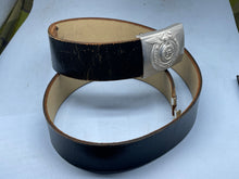 Load image into Gallery viewer, WW2 German SS Alloy Belt Buckle and Leather Belt - OLT - The Militaria Shop