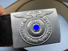Load image into Gallery viewer, WW2 German SS Alloy Belt Buckle and Leather Belt - OLT - The Militaria Shop