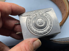 Load image into Gallery viewer, WW2 German SS Alloy Belt Buckle and Leather Belt - OLT - The Militaria Shop