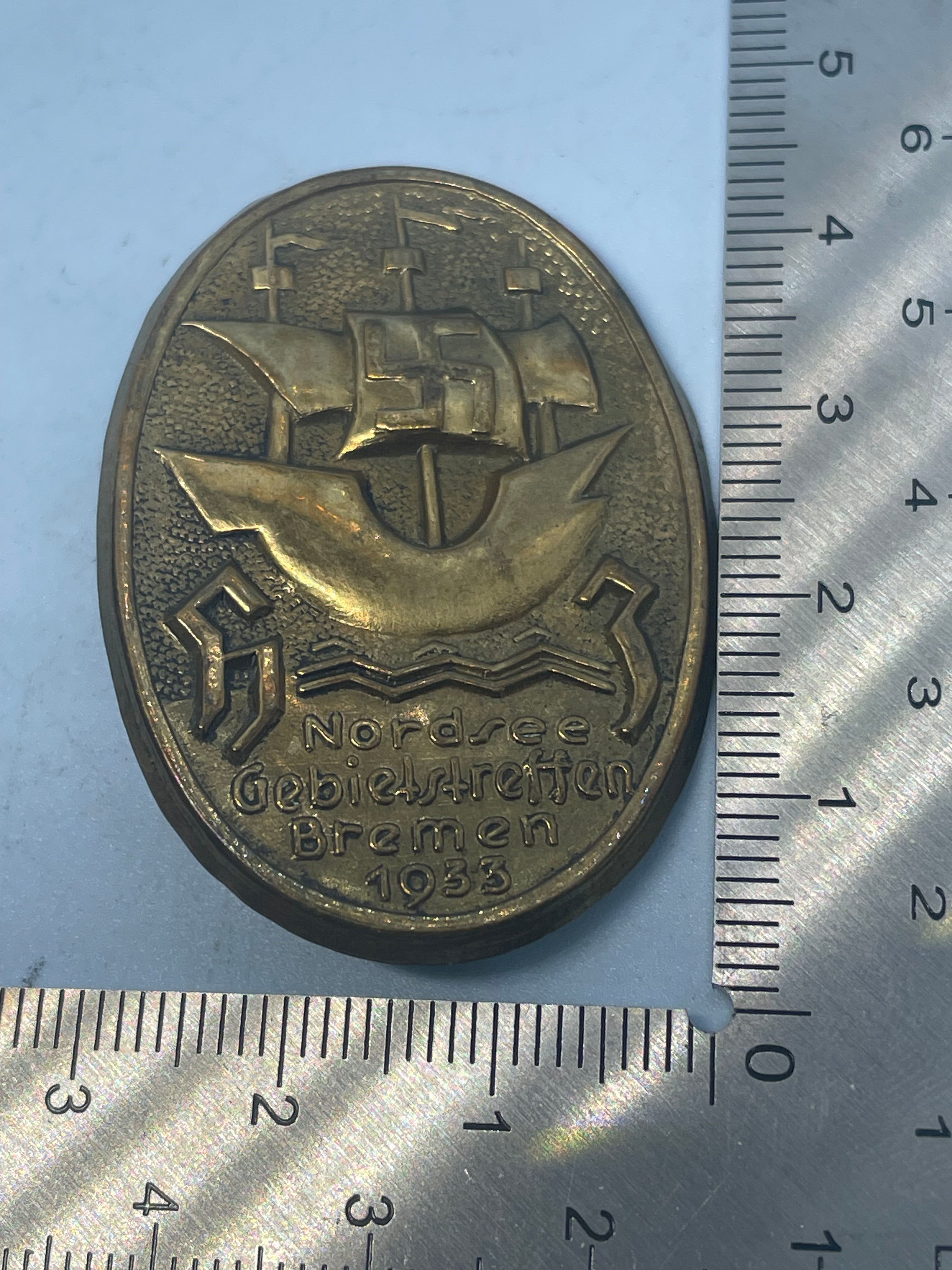 Original Hitler Youth (HJ) Nordsee Gebietstreffen Bremen 1933 Rally Badge - The Militaria Shop