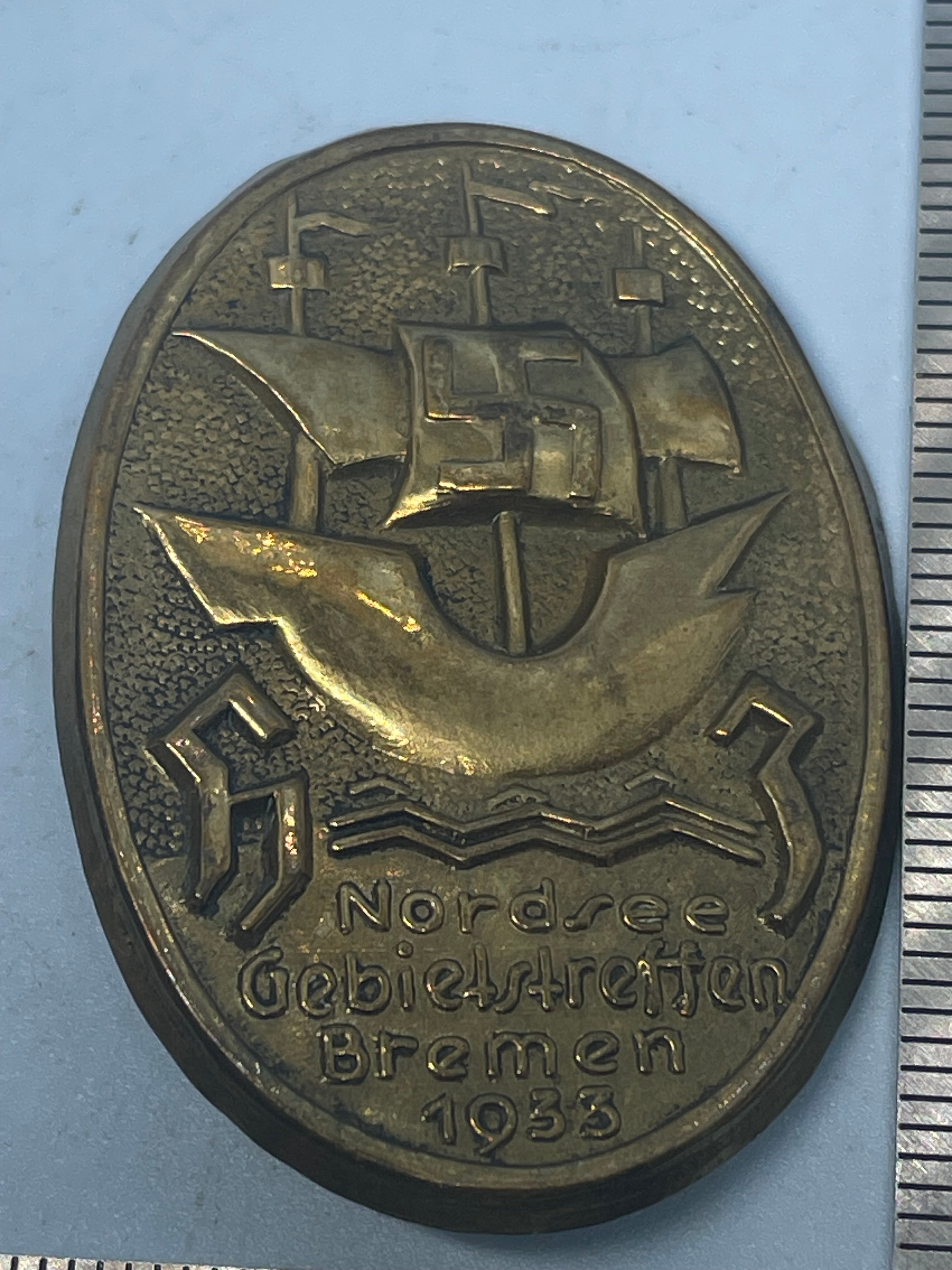 Original Hitler Youth (HJ) Nordsee Gebietstreffen Bremen 1933 Rally Badge - The Militaria Shop