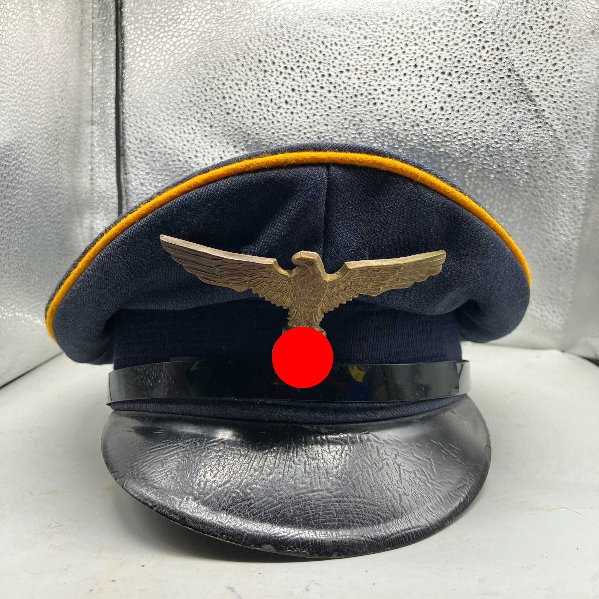 Original Post WW2 German Officers Cap with Reproduction Badge - For Reenactment - The Militaria Shop