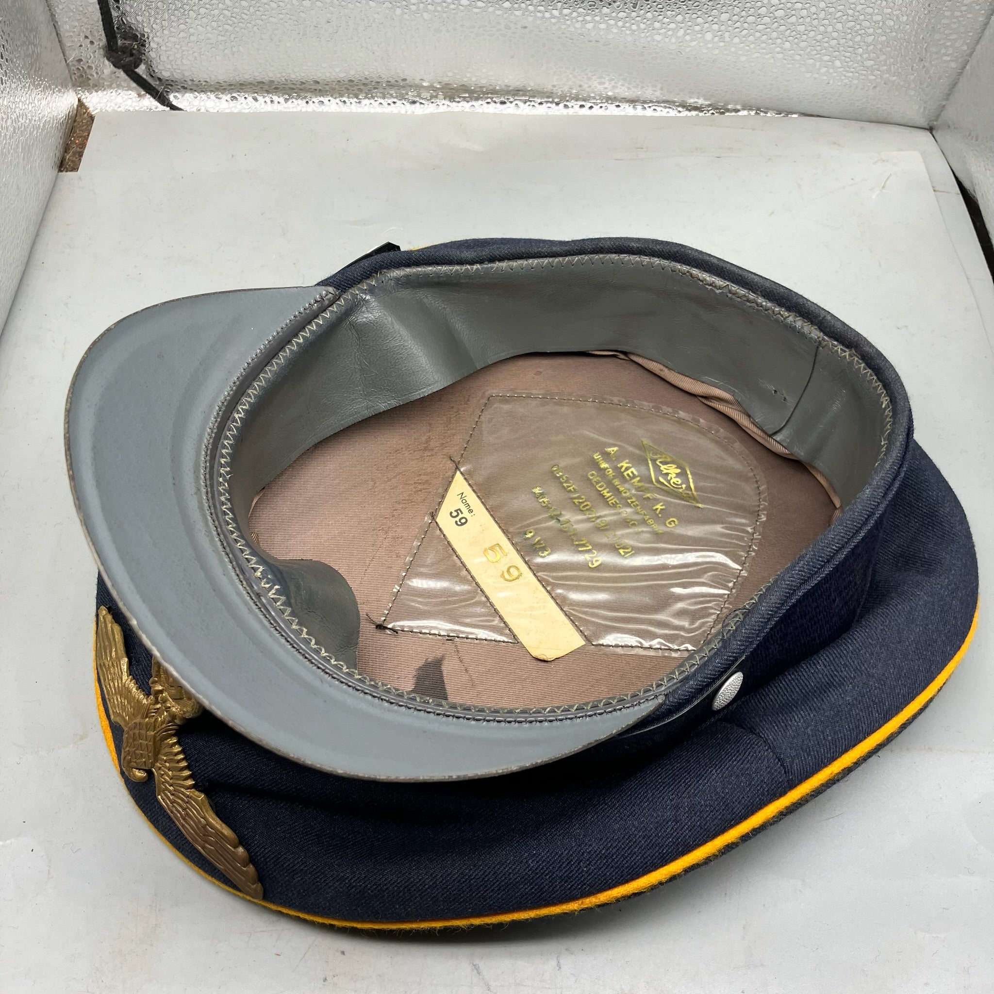 Original Post WW2 German Officers Cap with Reproduction Badge - For Reenactment - The Militaria Shop