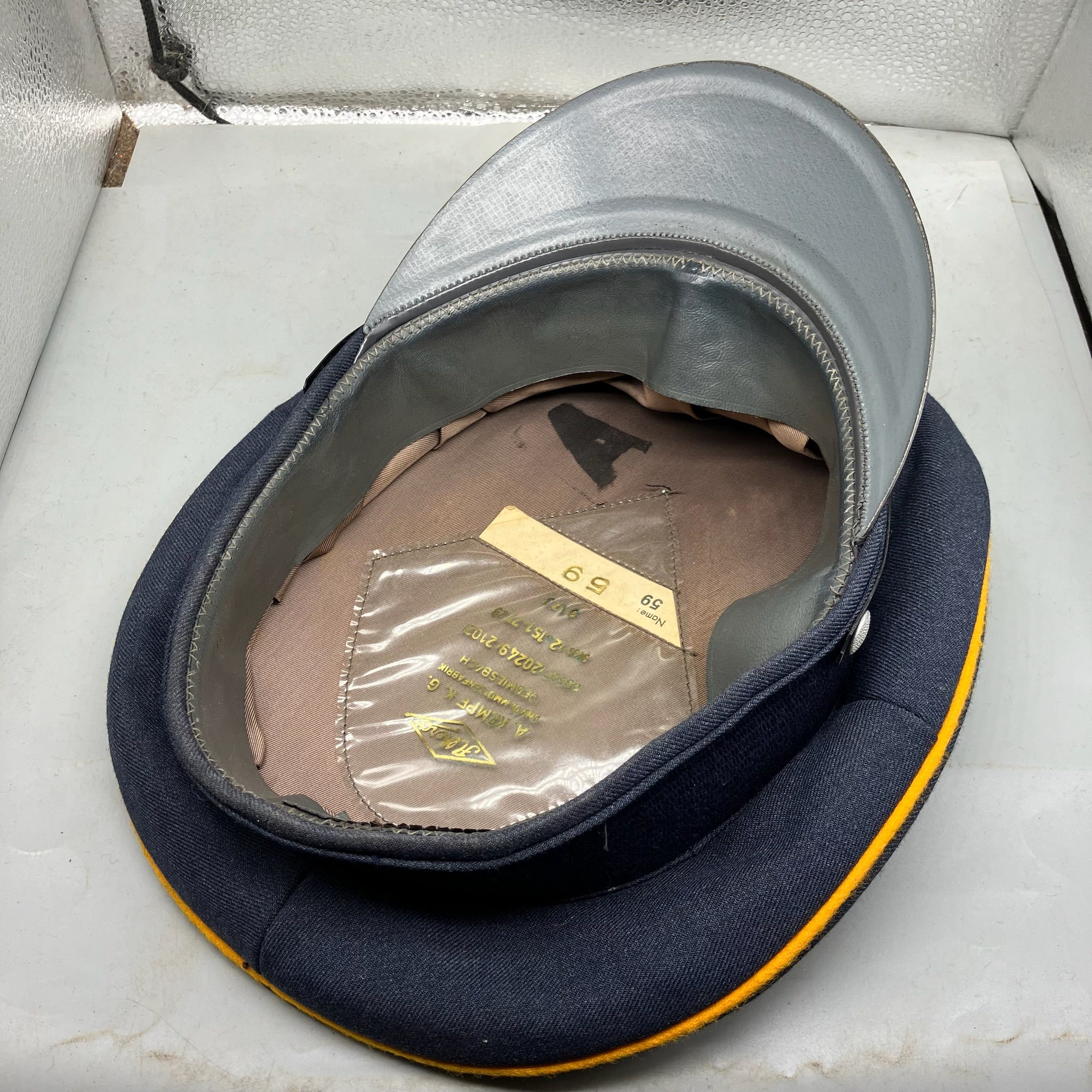 Original Post WW2 German Officers Cap with Reproduction Badge - For Reenactment - The Militaria Shop
