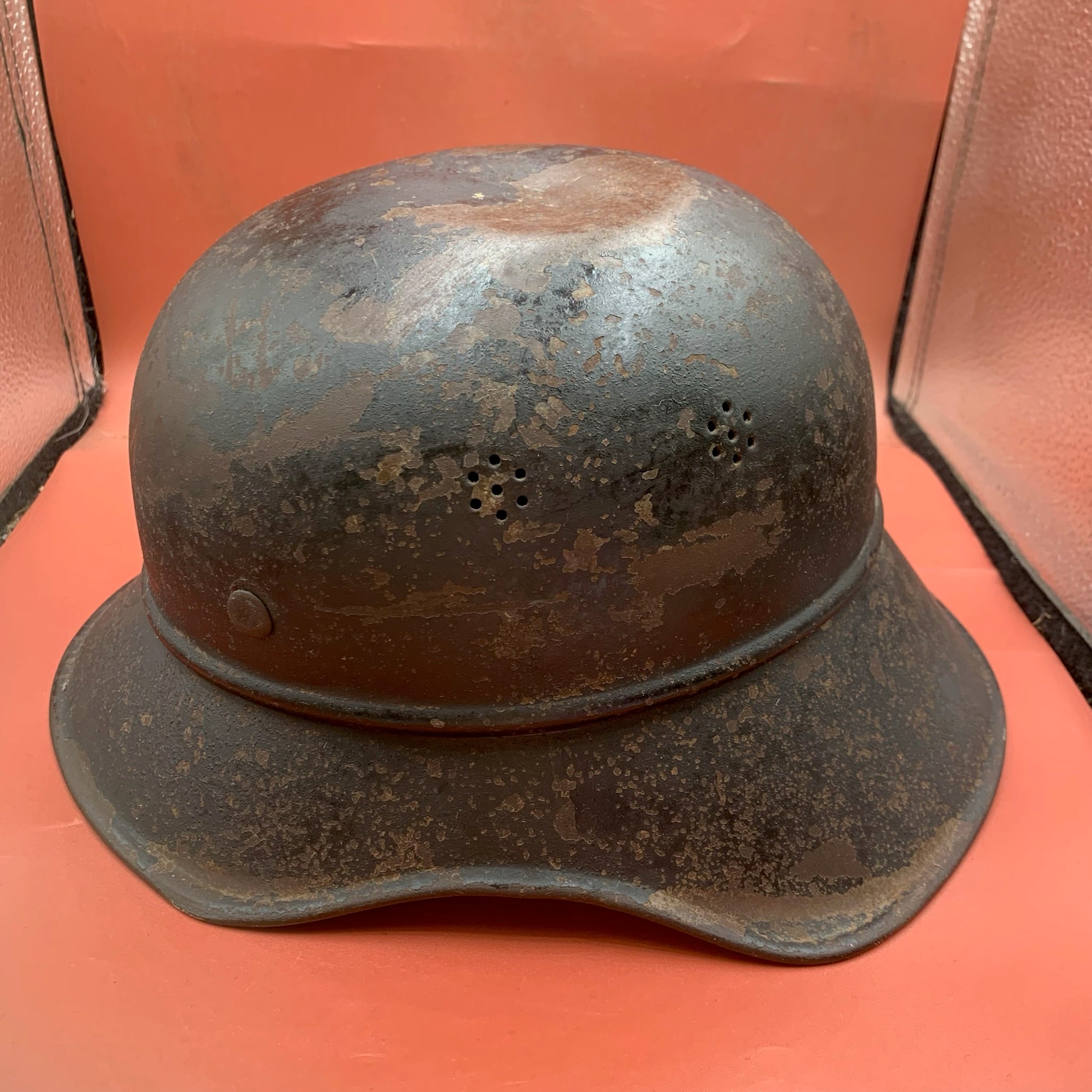 Original WW2 German Luftshutz Civil Defence Helmet - Complete - The Militaria Shop