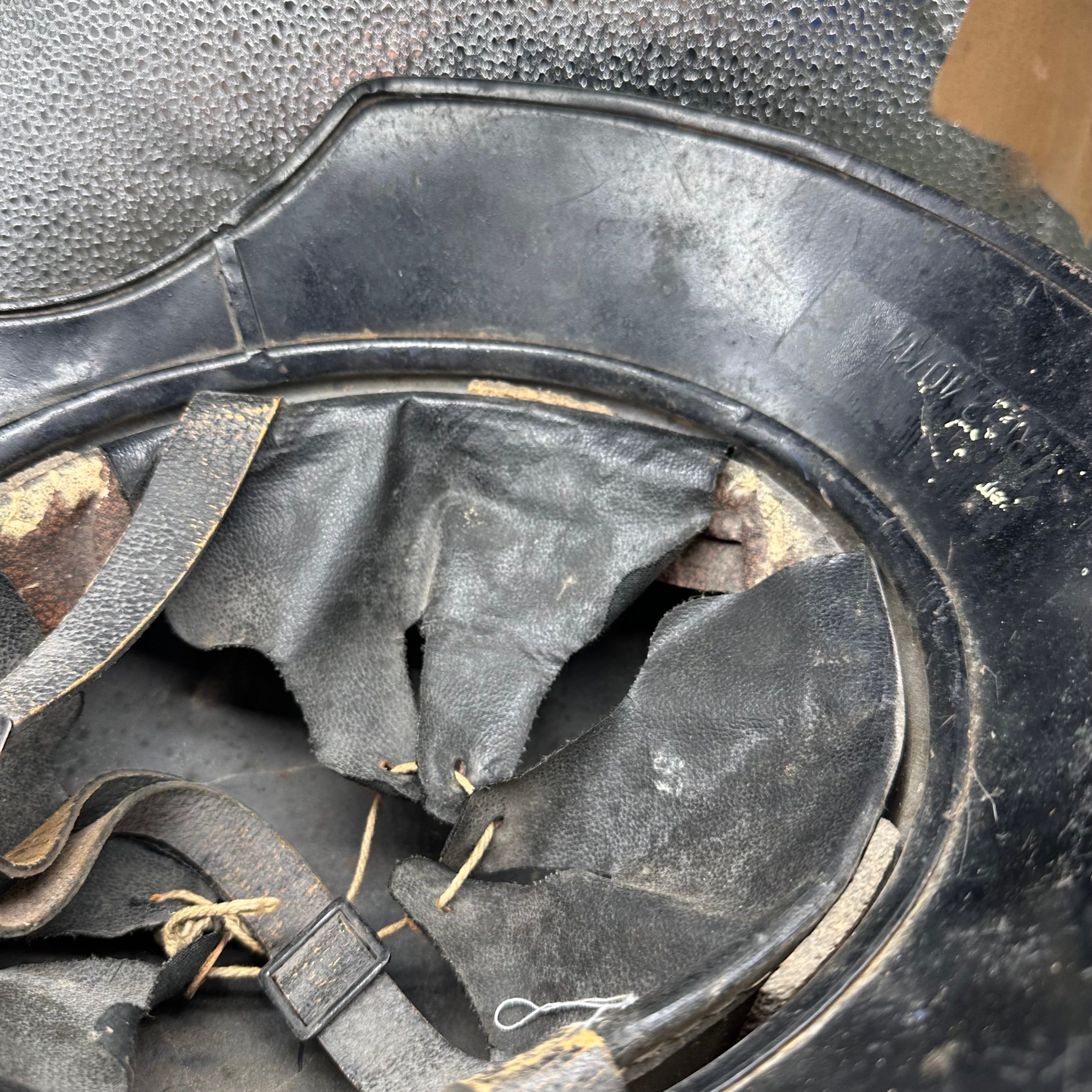 Original WW2 German Luftshutz Helmet Complete with Liner & Chinstrap - The Militaria Shop