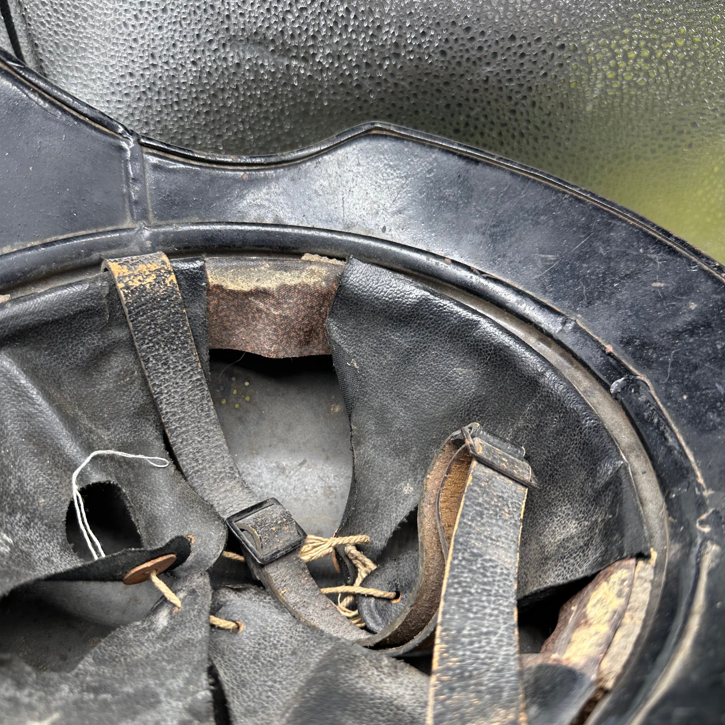 Original WW2 German Luftshutz Helmet Complete with Liner & Chinstrap - The Militaria Shop