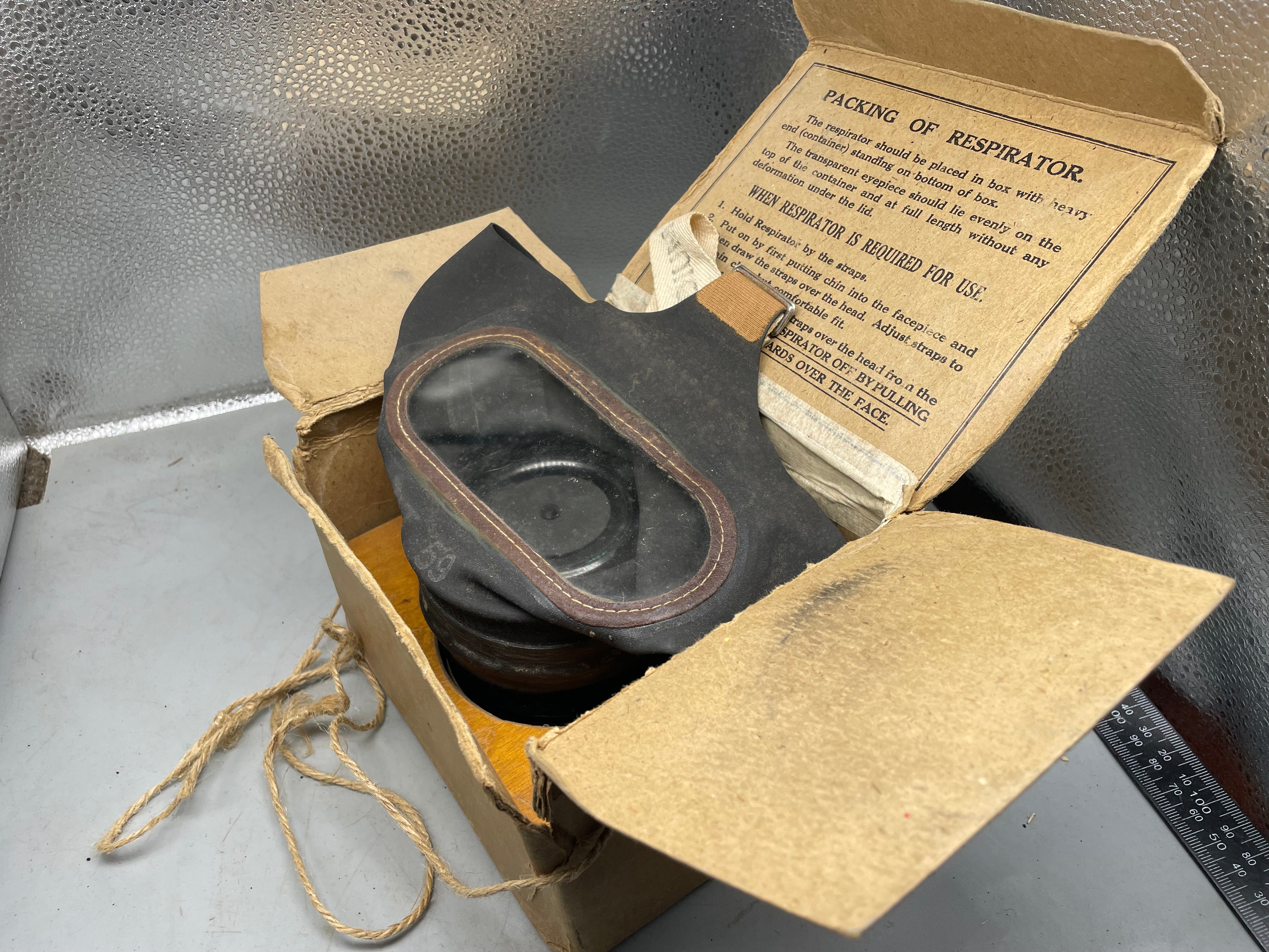 Civilian Gas Mask in Original Cardboard Box - WW2 British Home Front - The Militaria Shop