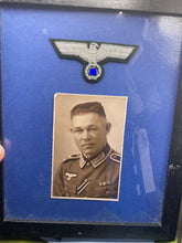 Load image into Gallery viewer, WW2 German Army Framed Eagle Badge & Photograph - The Militaria Shop