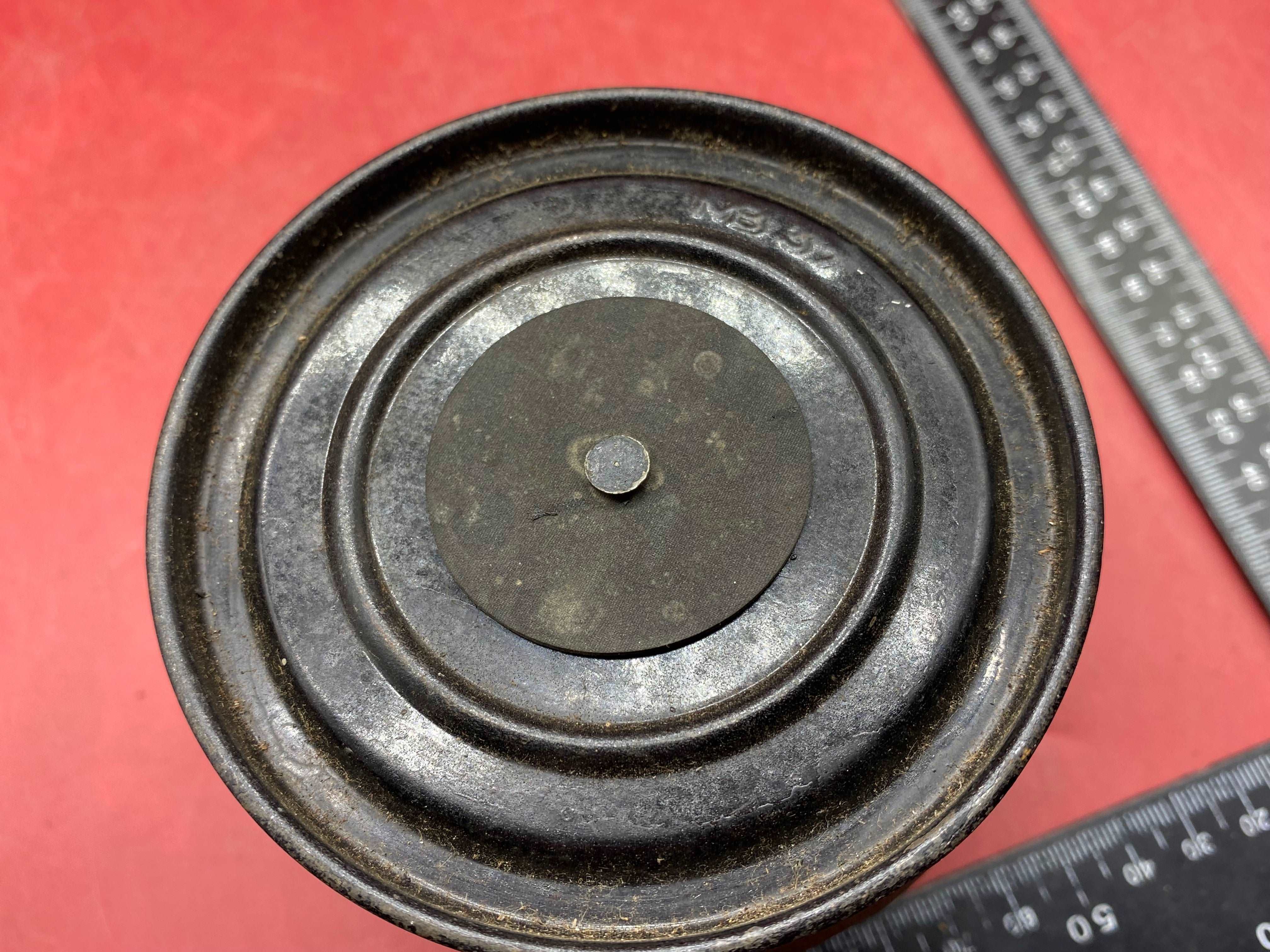 1937 dated British Civilian Gas Mask Filter in good condition - The Militaria Shop