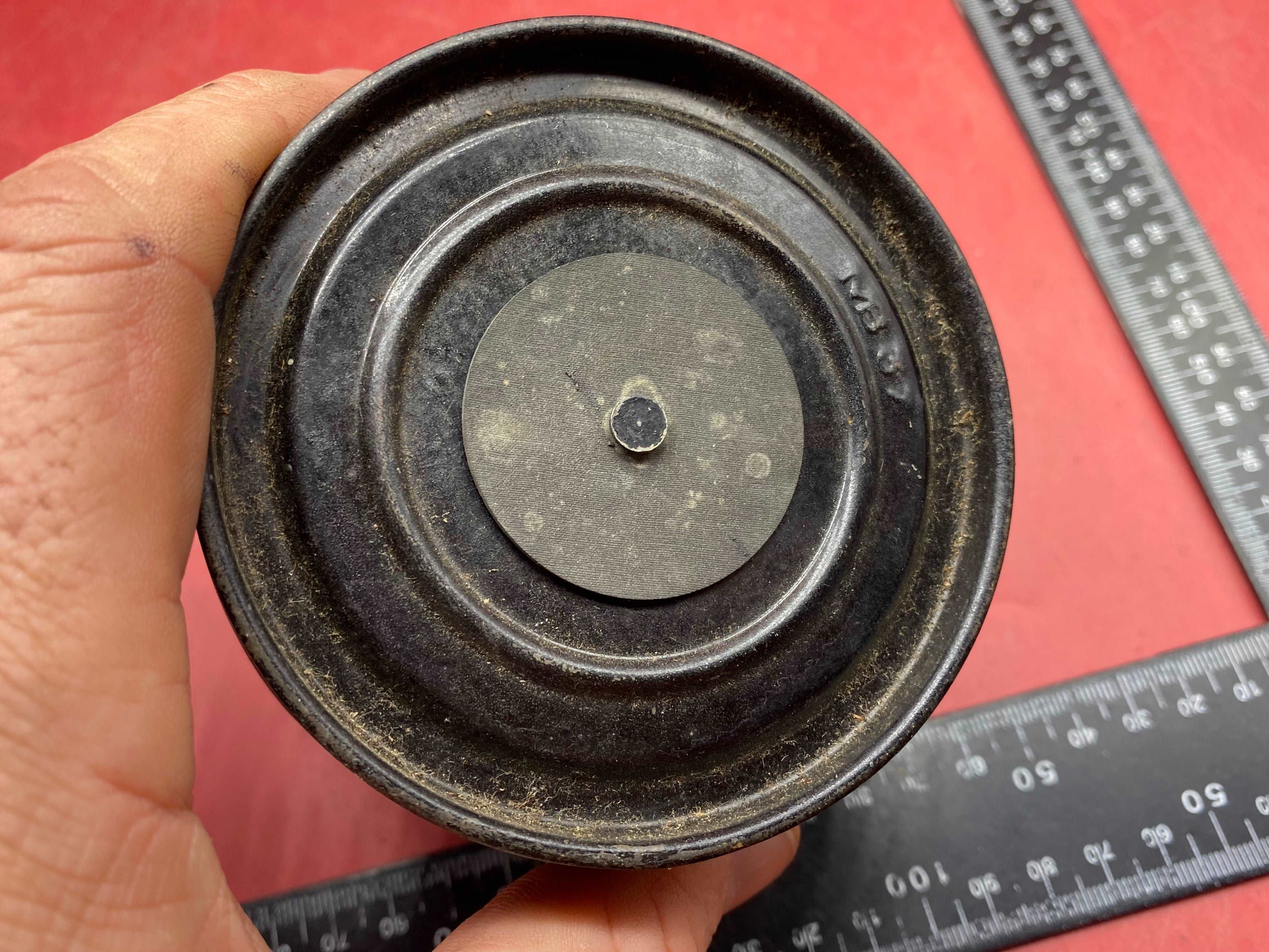 1937 dated British Civilian Gas Mask Filter in good condition - The Militaria Shop