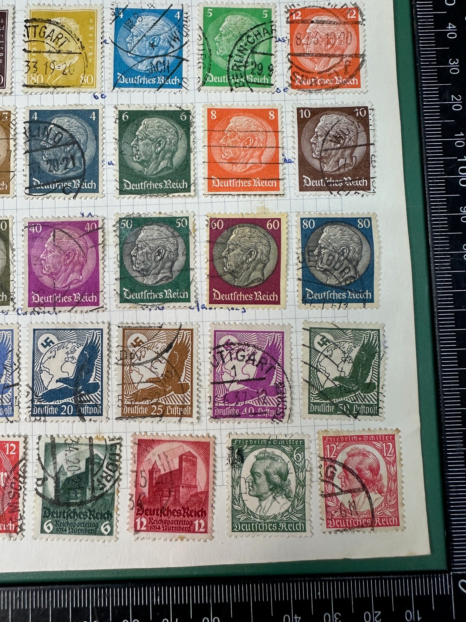 Original WW2 German Stamp Collection Sheet - The Militaria Shop