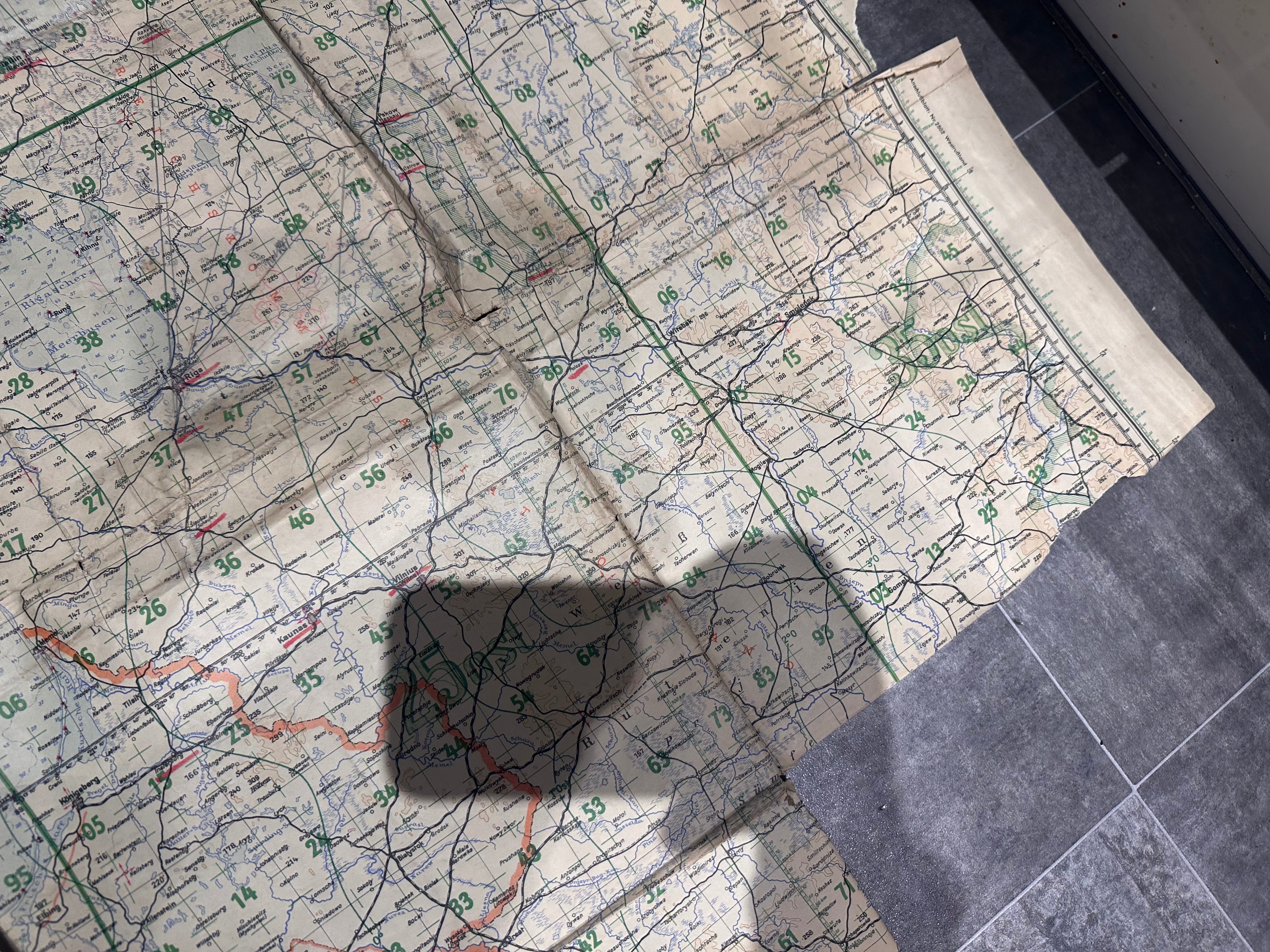 WW2 German Luftwaffe Pilots Navigation Map of Europe - 1943 - The Militaria Shop