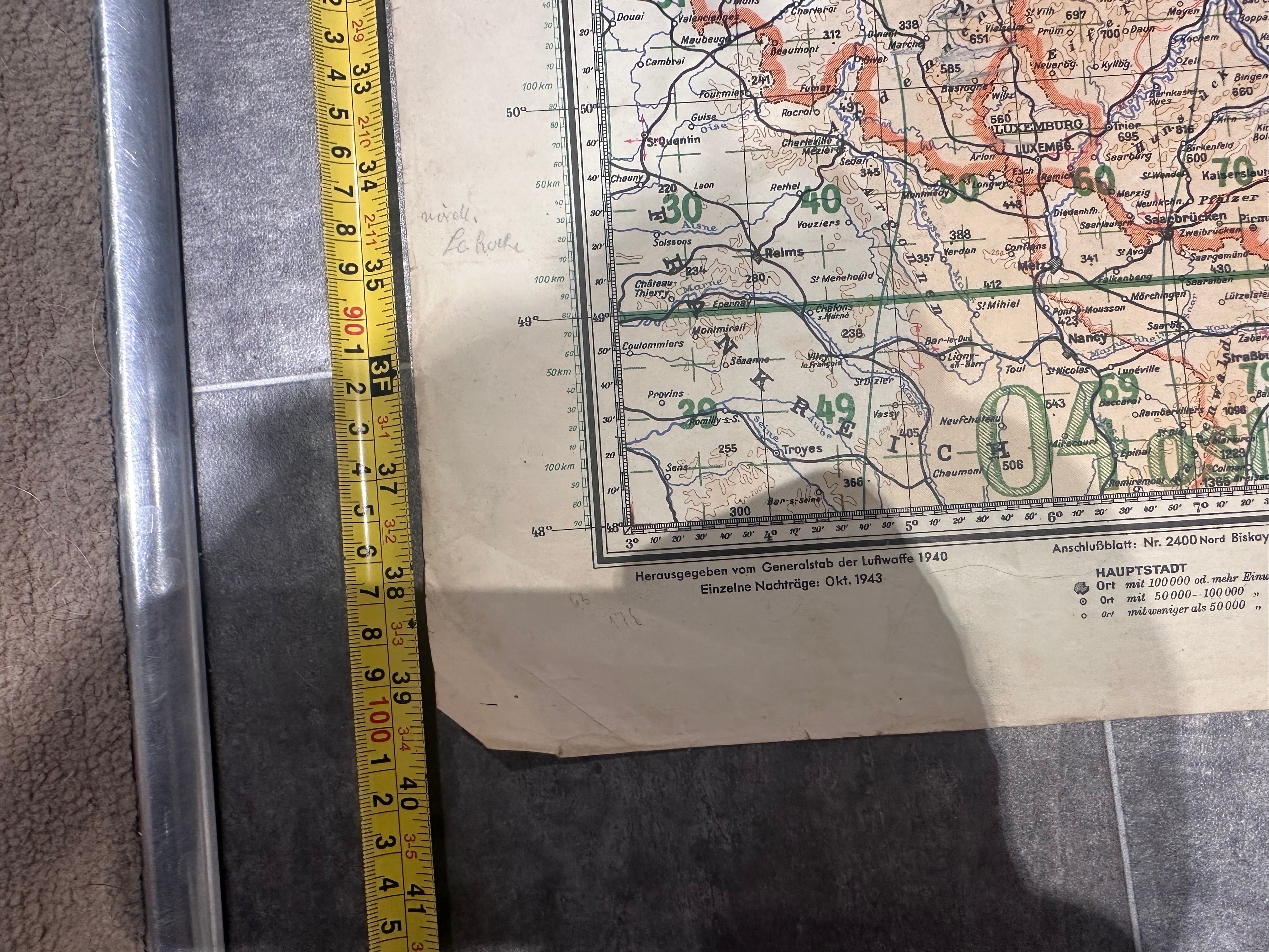 WW2 German Luftwaffe Pilots Navigation Map of Europe - 1943 - The Militaria Shop