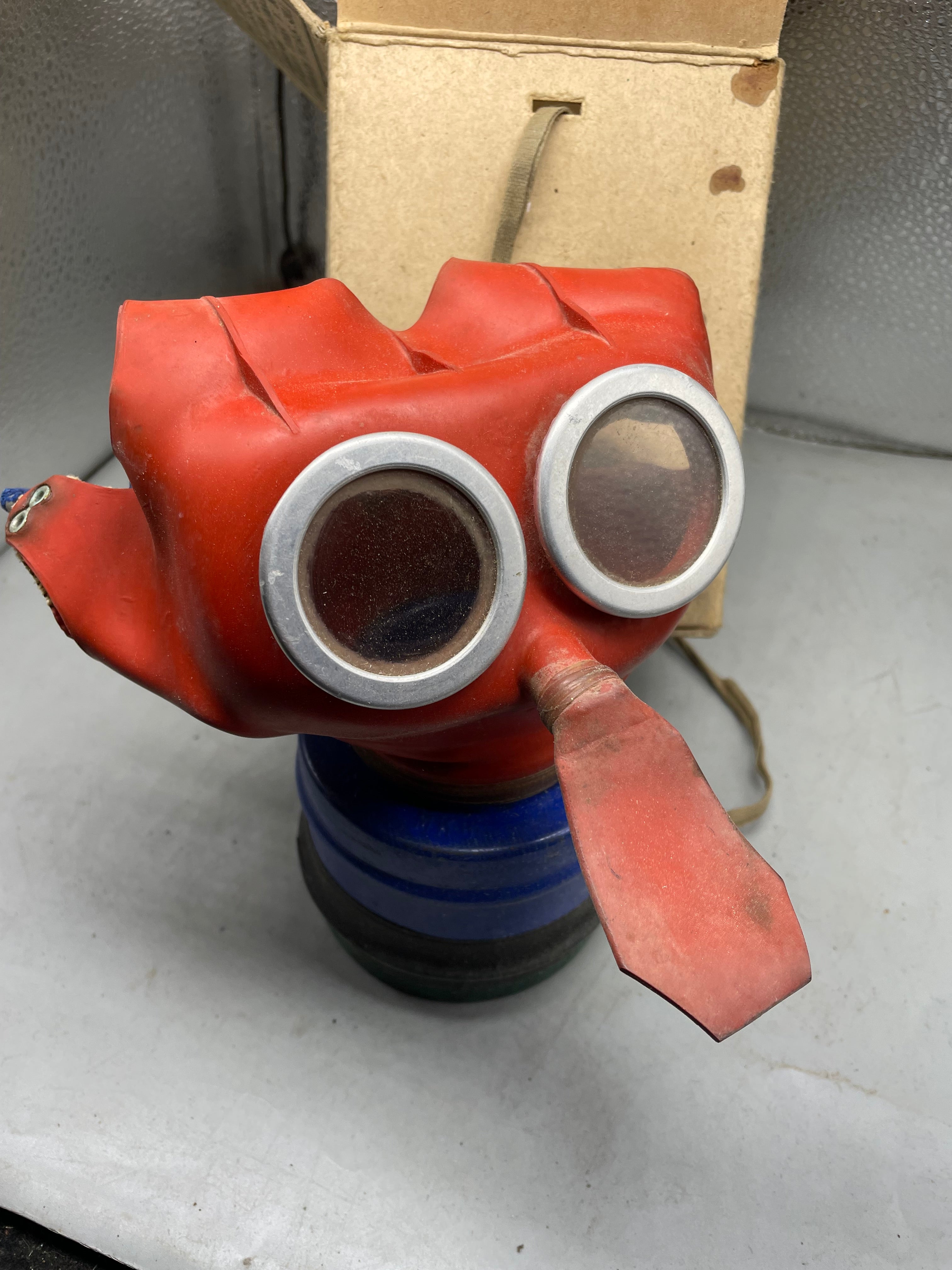 Original WW2 British Home Front Childs Mickey Mouse Gas Mask in Box - The Militaria Shop