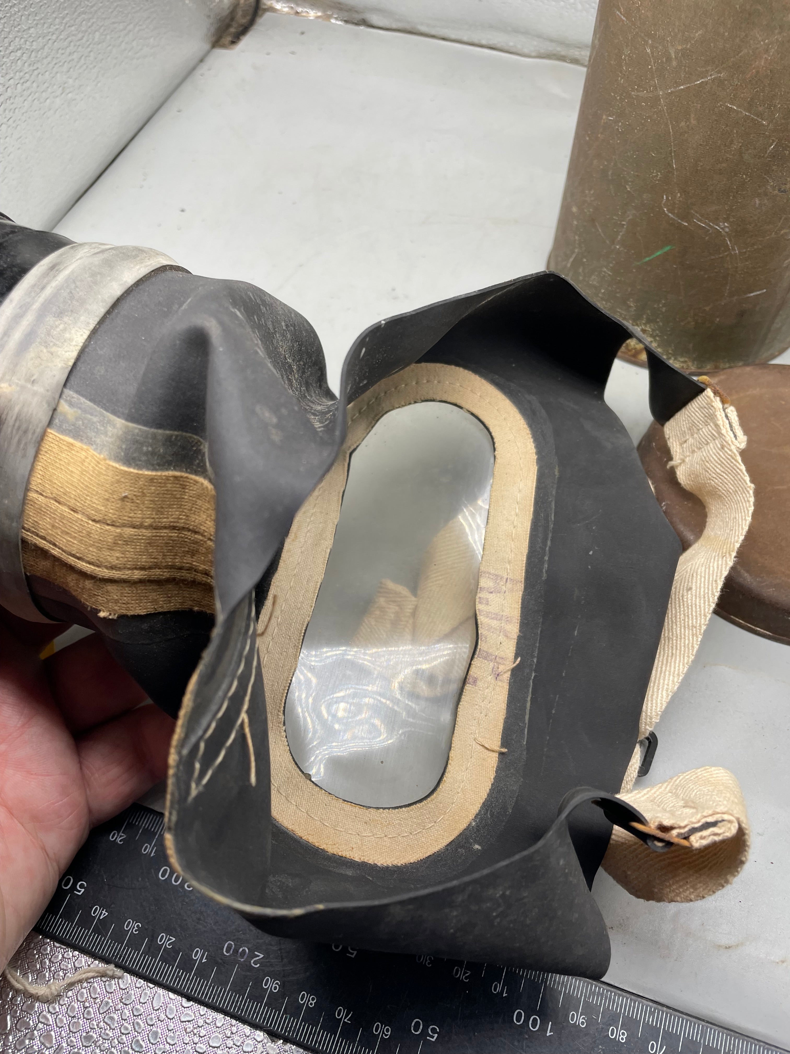 WW2 British Civilian Gas Mask in Private Purchase Carrying Tin - The Militaria Shop