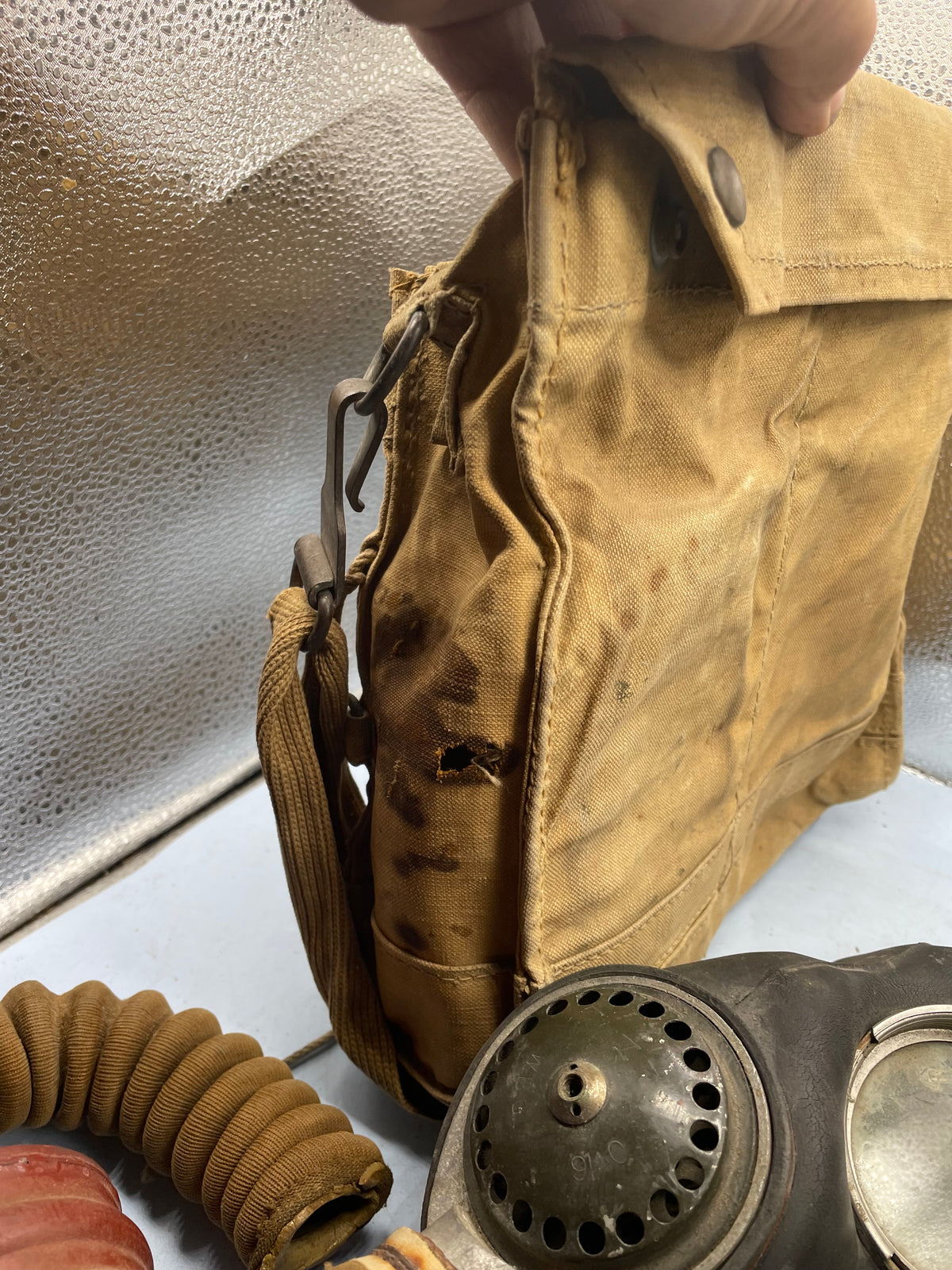 Original WW2 British Army Gas Mask in Bag - Parts for repair - The Militaria Shop